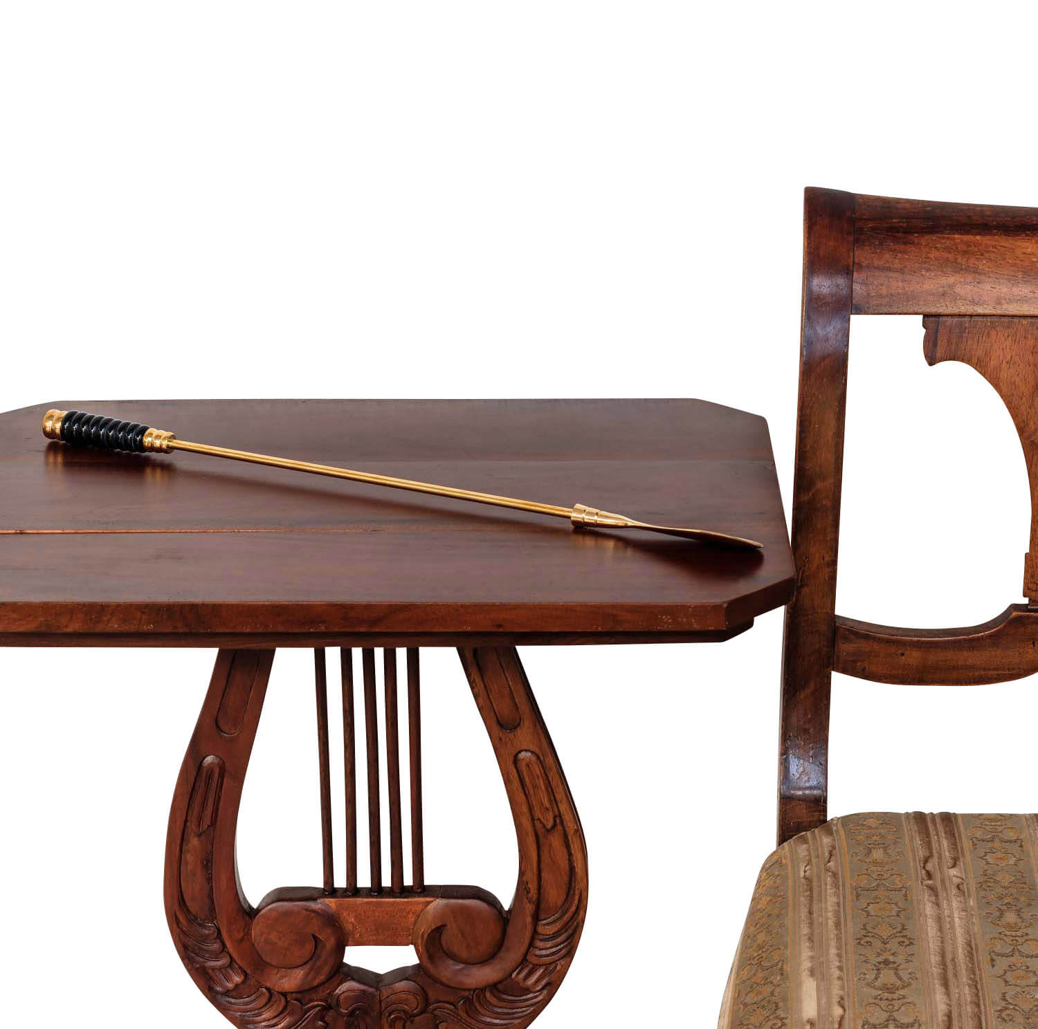 Schuhanzieher Schuhlöffel Messing gold im Antik-Stil - 52cm