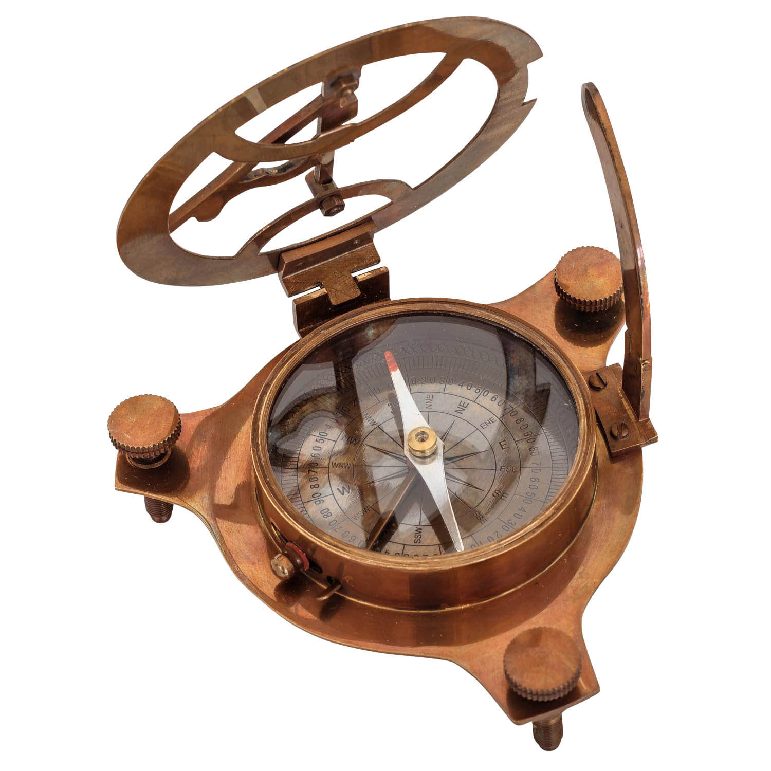 Kompass Maritim Schiff Navigation Messing Glas Antik-Stil Replik - 13cm