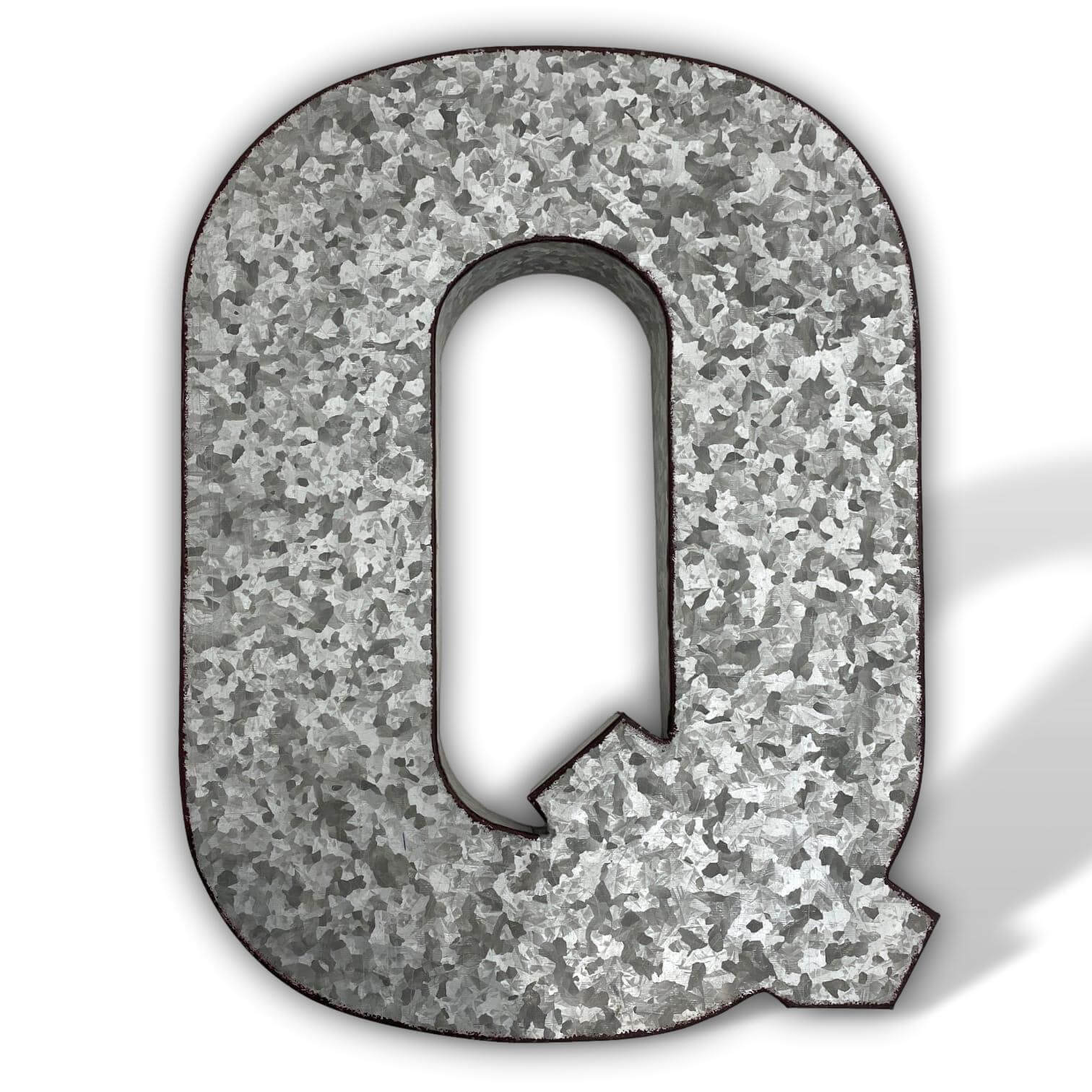 XXL Buchstabe q Zink Metall 52cm Dekoration Garten 3D