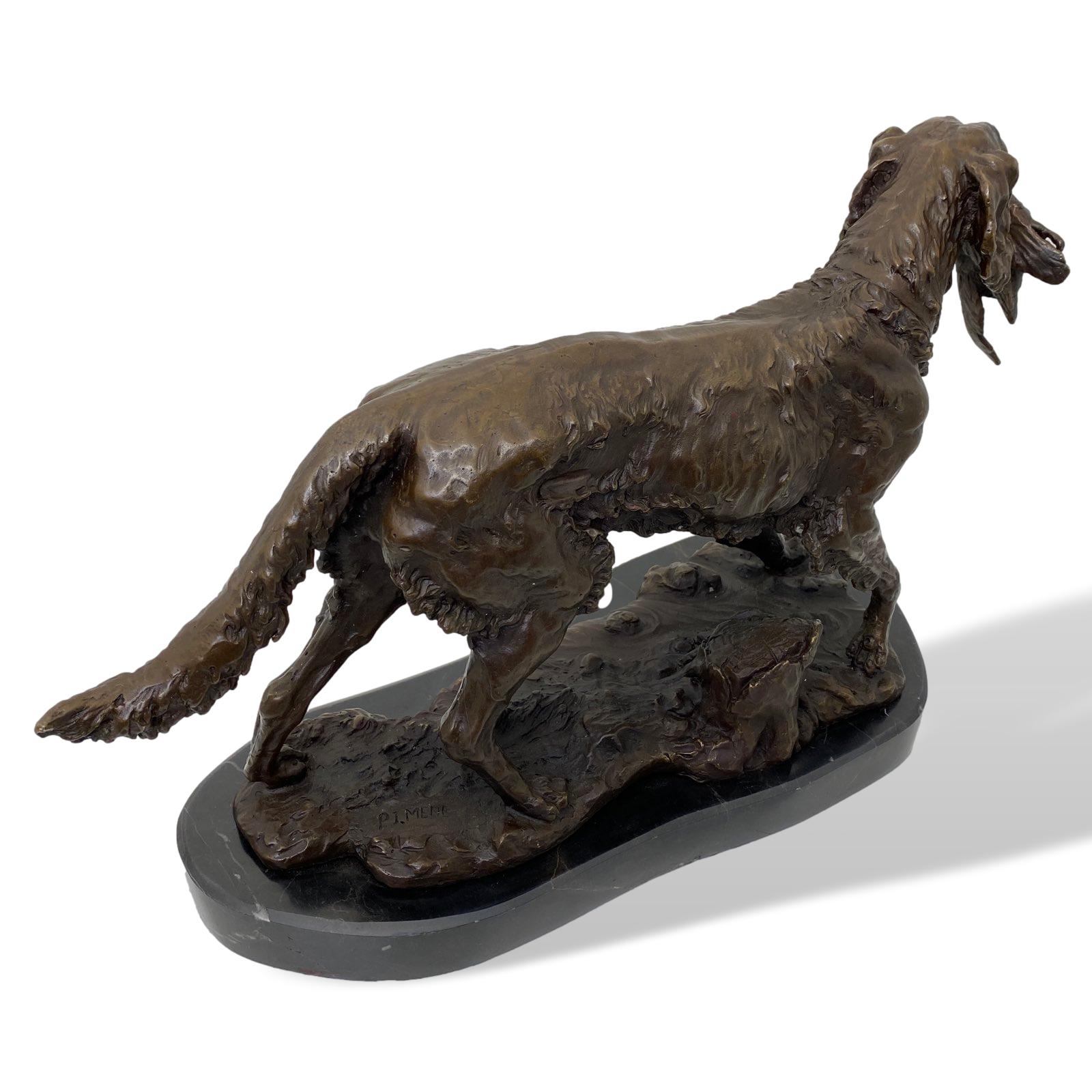 Bronzeskulptur Jagdhund Hund Antik-Stil Bronze Figur Statue nach Mene Kopie