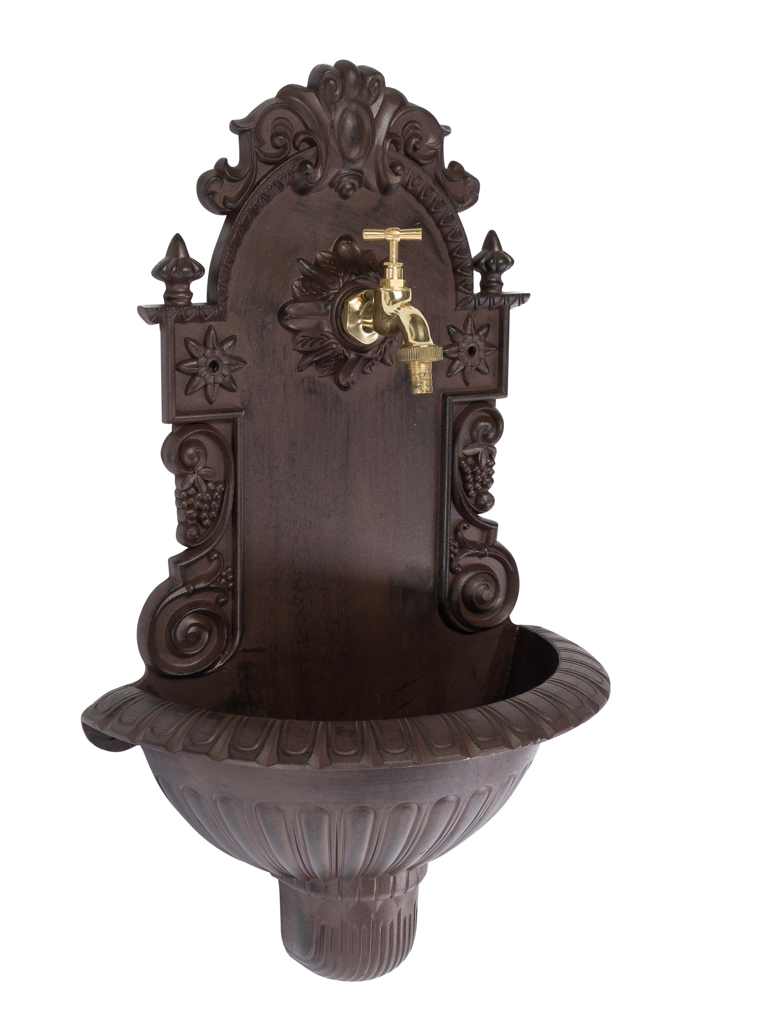 Waschbecken Wein Wandbrunnen Garten Aluminium Becken Antik-Stil