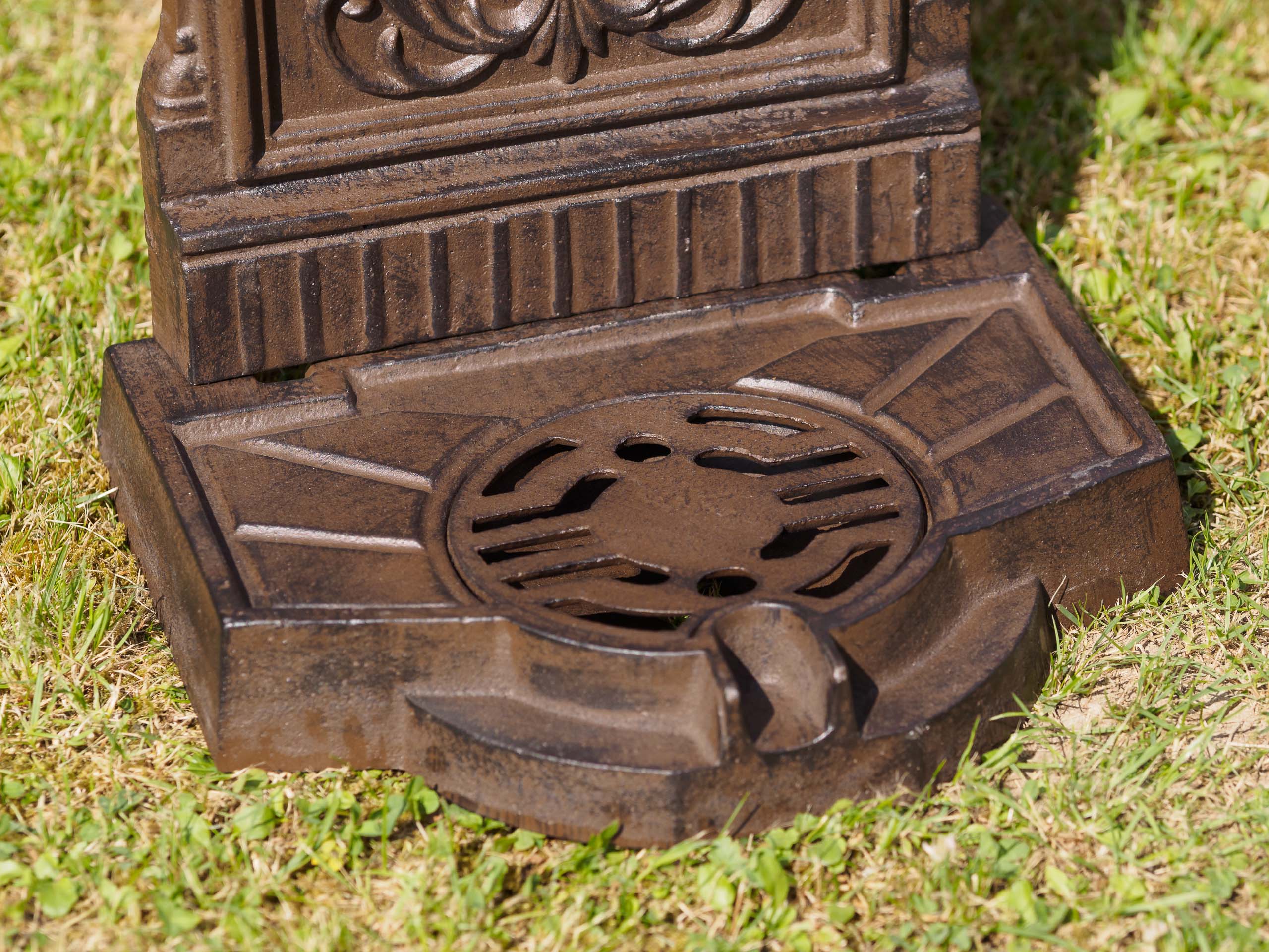 STANDBRUNNEN 64CM 11KG WASCHBECKEN BRUNNEN EISEN BRAUN WANDBRUNNEN ANTIK STIL