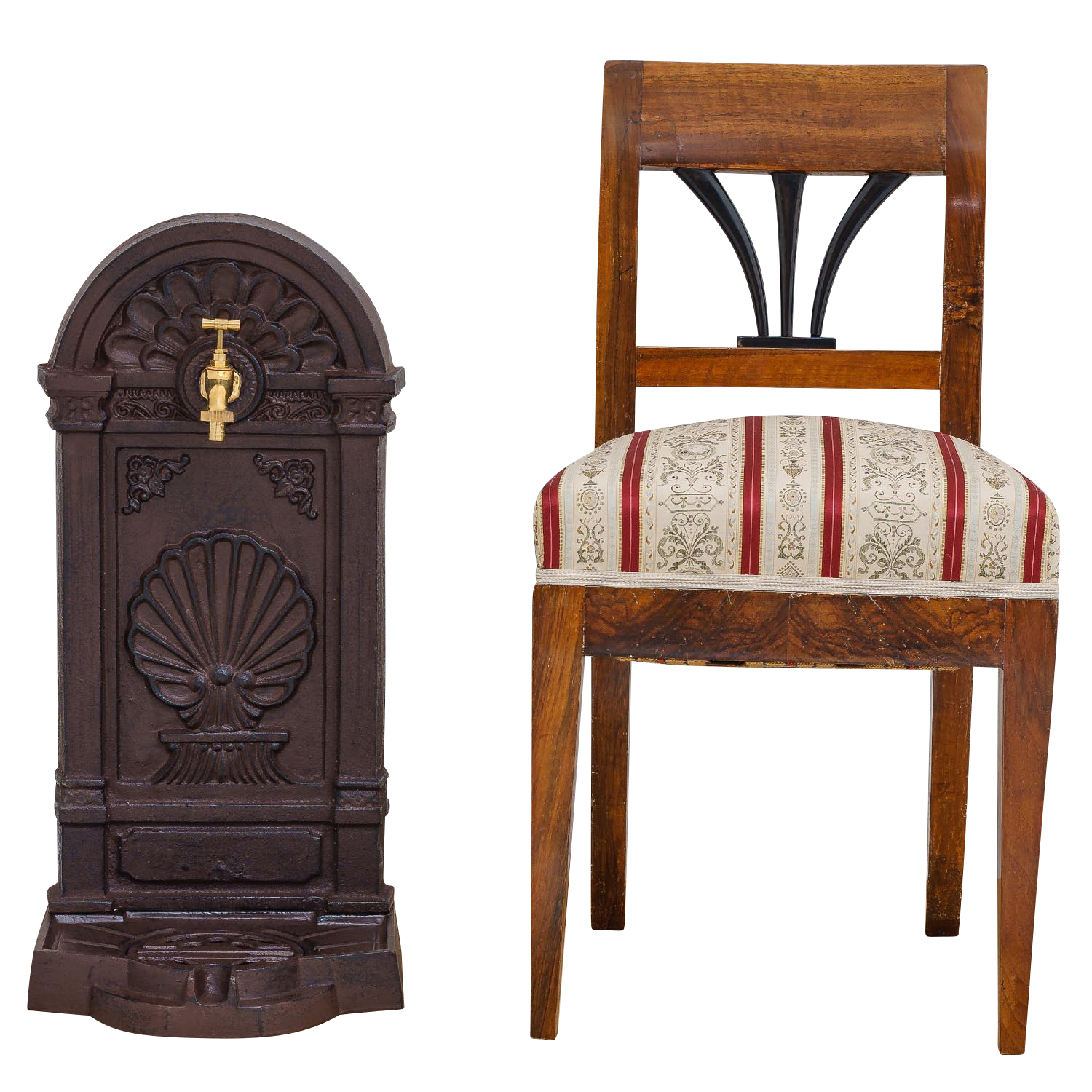 Standbrunnen Brunnen Waschbecken Eisen Wandbrunnen Antik-Stil 69cm braun