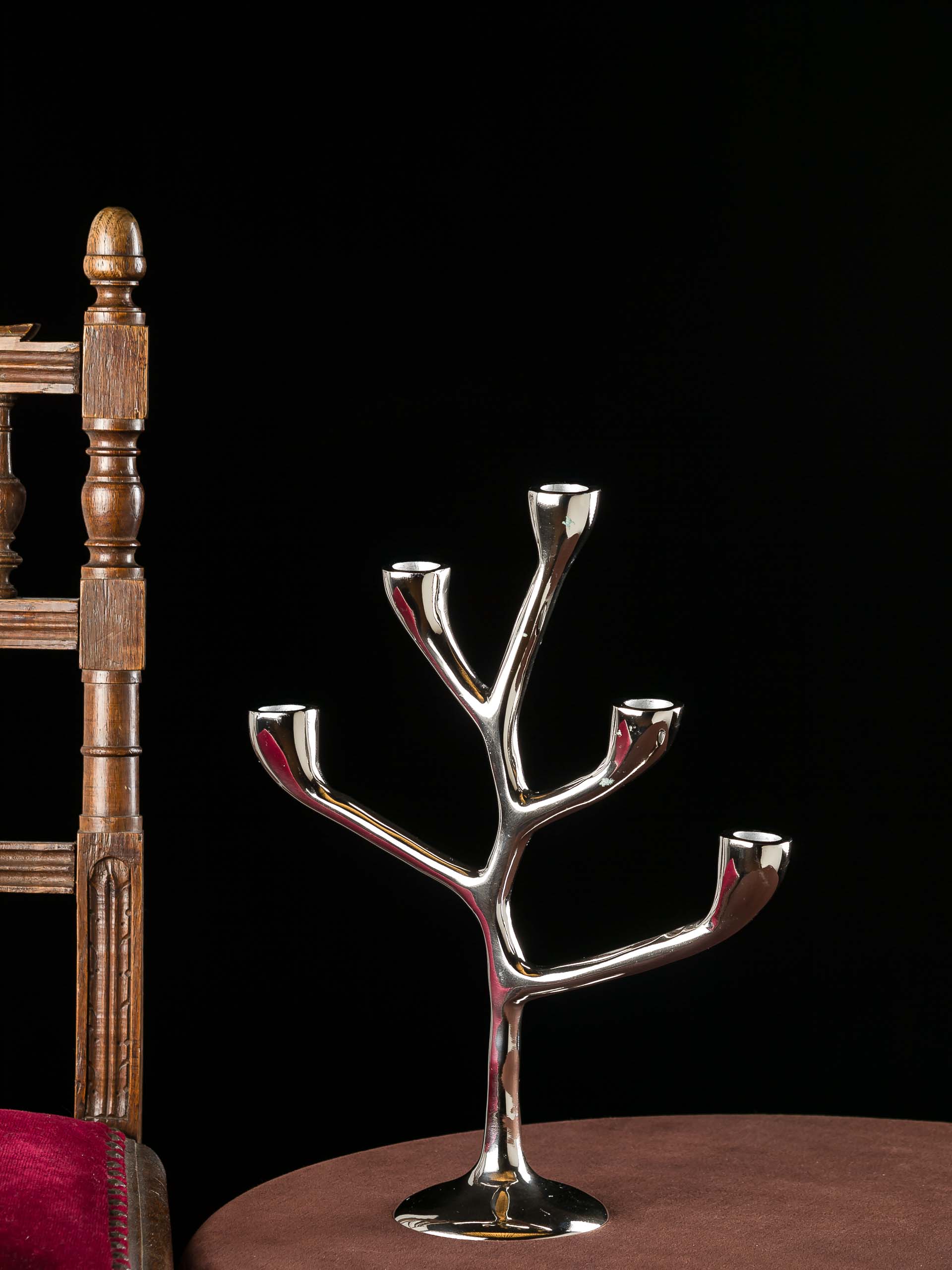 Kerzenleuchter 36cm Kerzenständer vernickelt Leuchter candlestick antik Stil