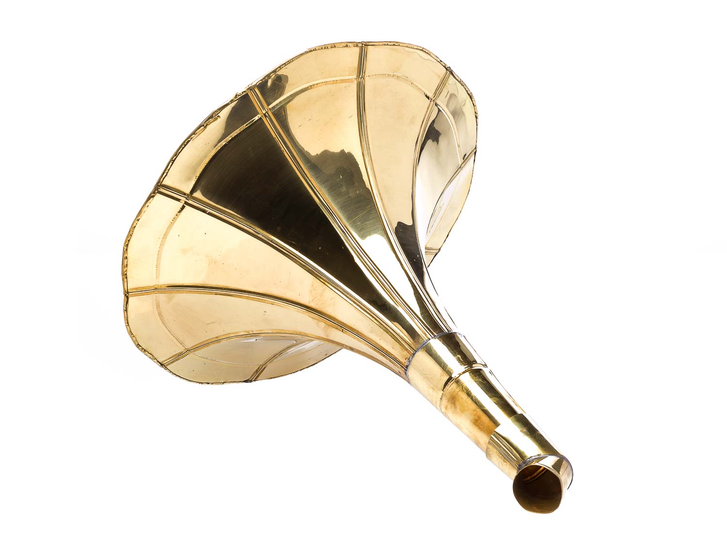 Trichter Grammophon Horn goldfarben im antik Stil gramophone