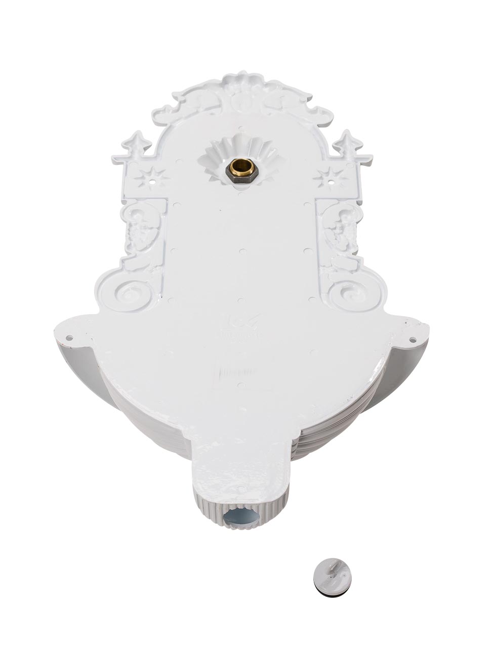 Waschbecken Wein Wandbrunnen Garten Aluminium Becken Brunnen antik Stil weiss