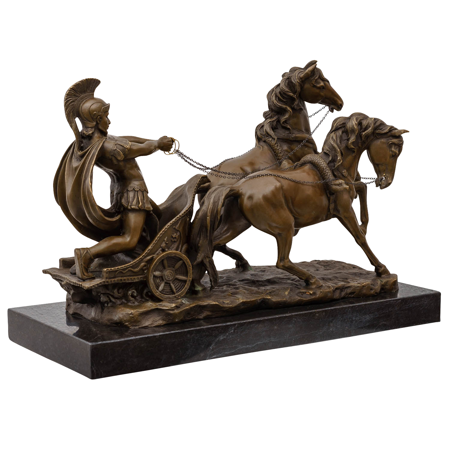 Bronzeskulptur Römer im Streitwagen nach Adrian Jones Reiter Bronze 51cm