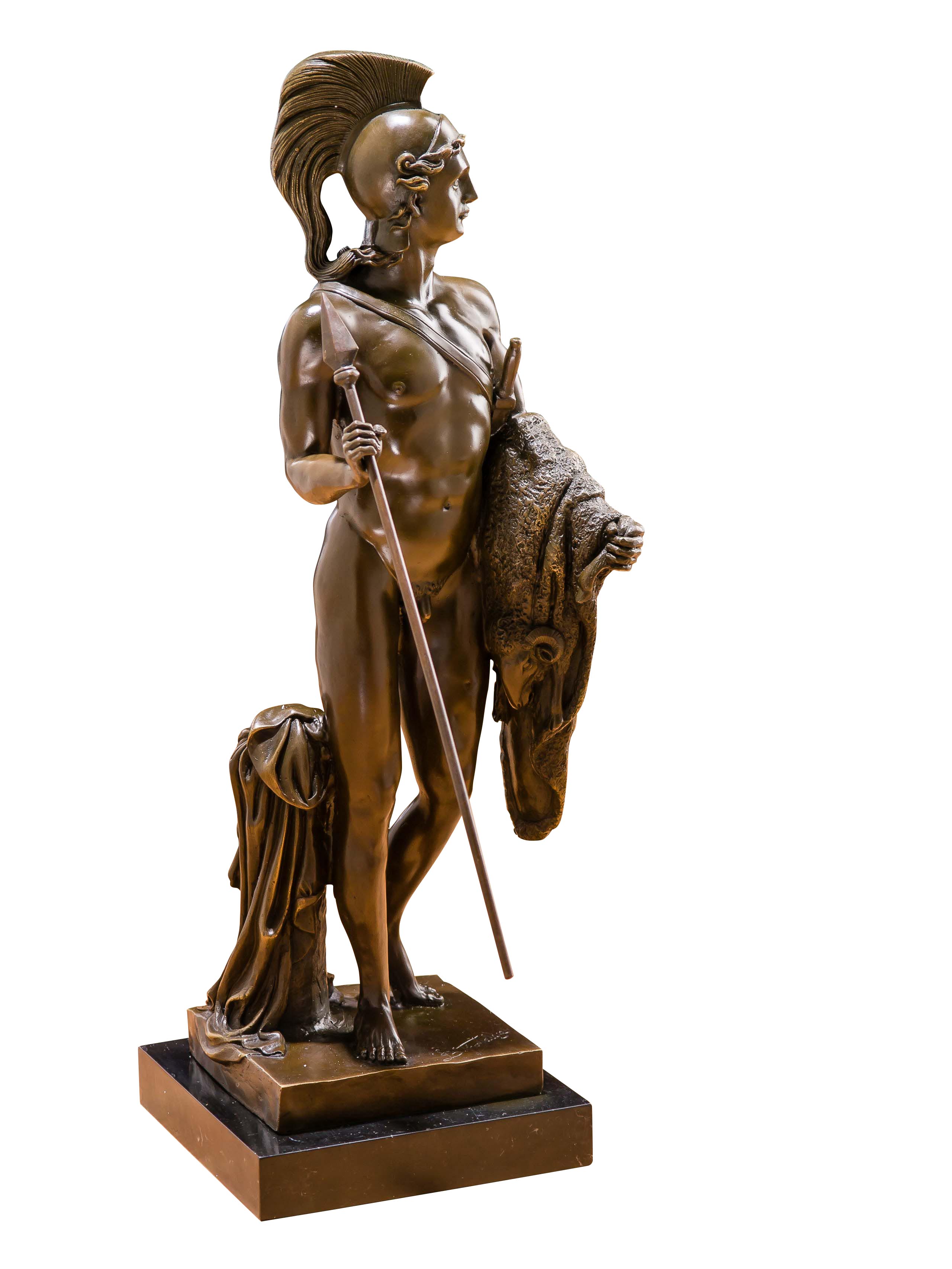 Bronze Skulptur Jason goldenes Vlies Figur 16kg Bronzeskulptur 67cm Bronzefigur
