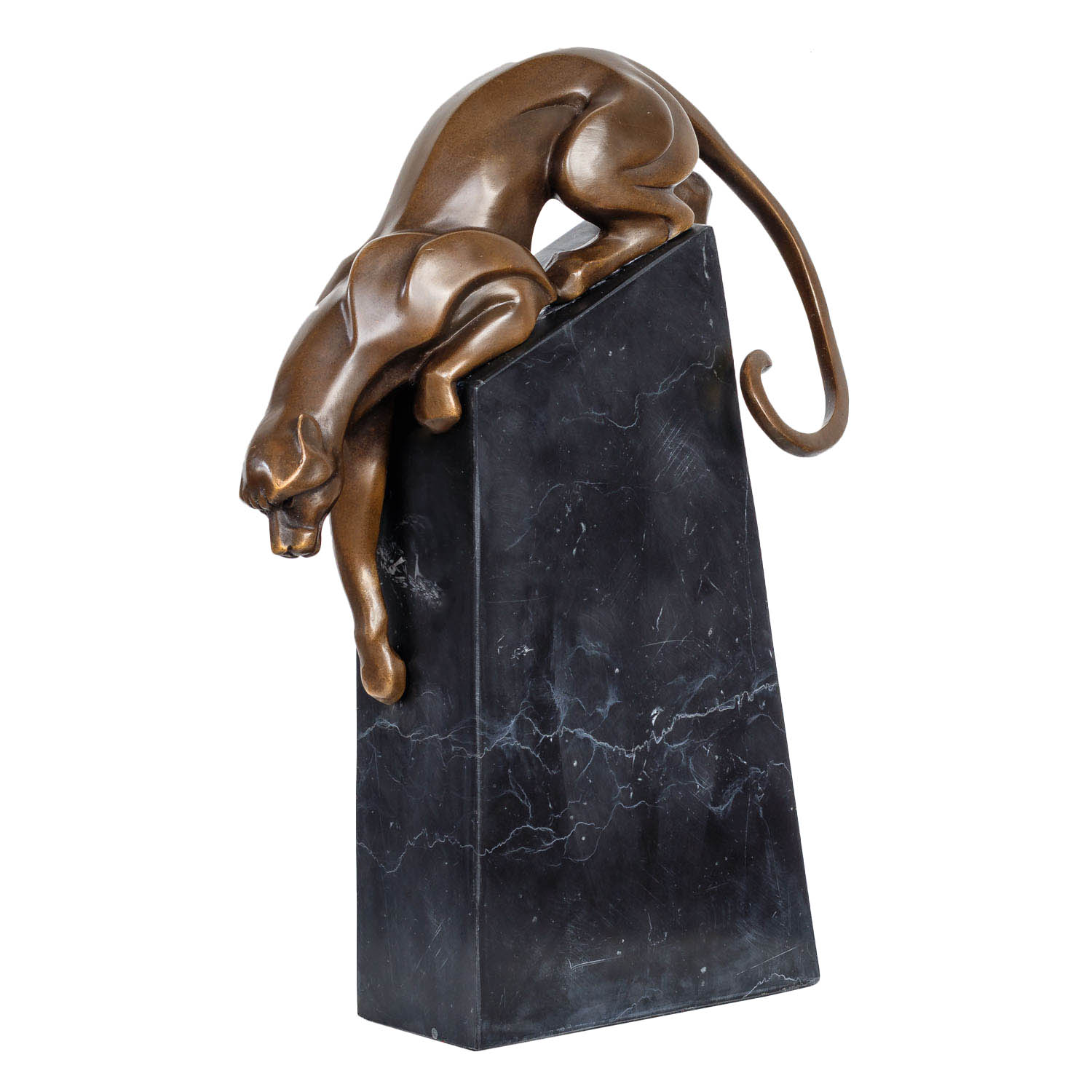 Bronzeskulptur Panther im Antik-Stil Bronze Figur Skulptur Statue 34cm