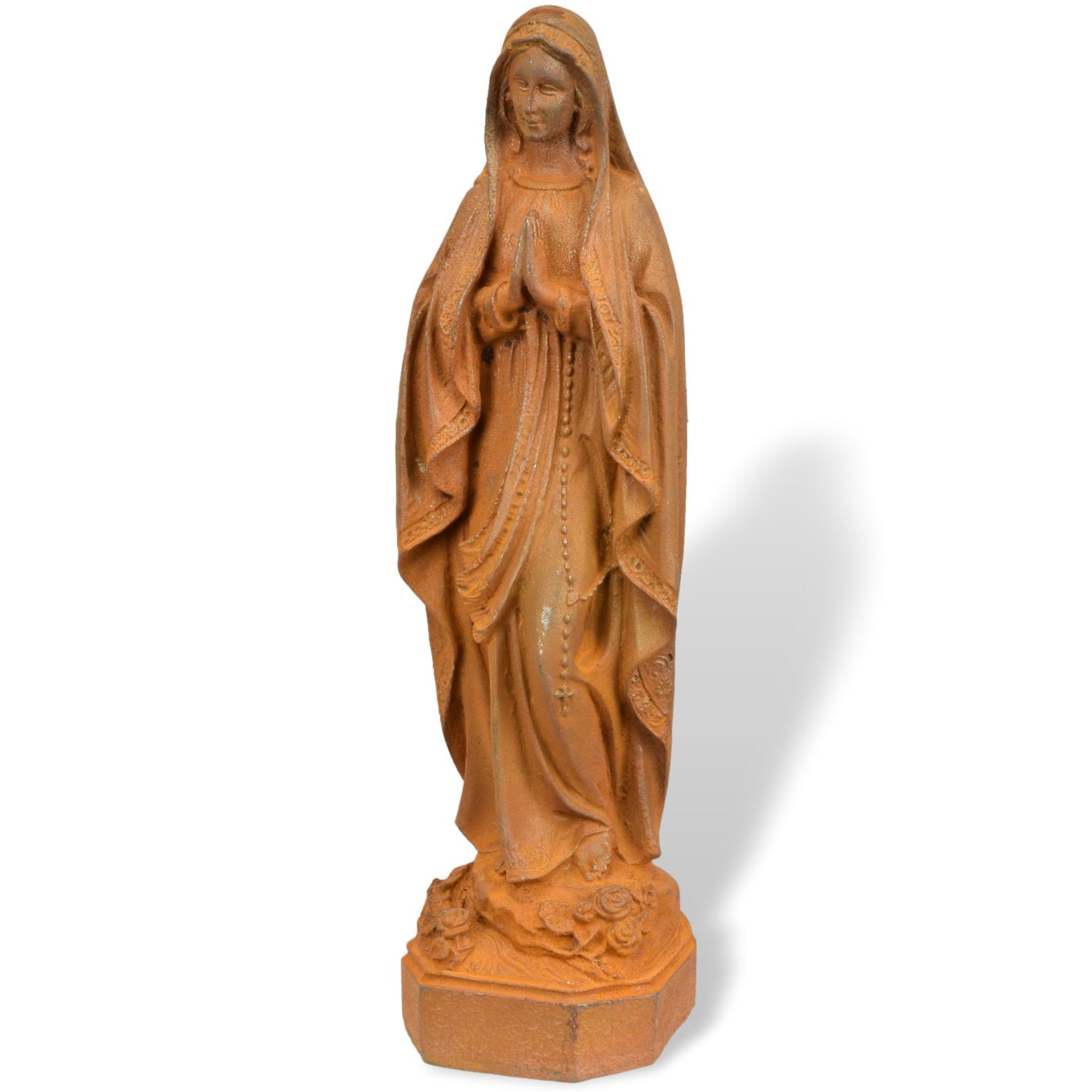 Figuur Moeder Gods Maria Madonna Ijzeren Tuin Roest Sculptuur Antieke Stijl