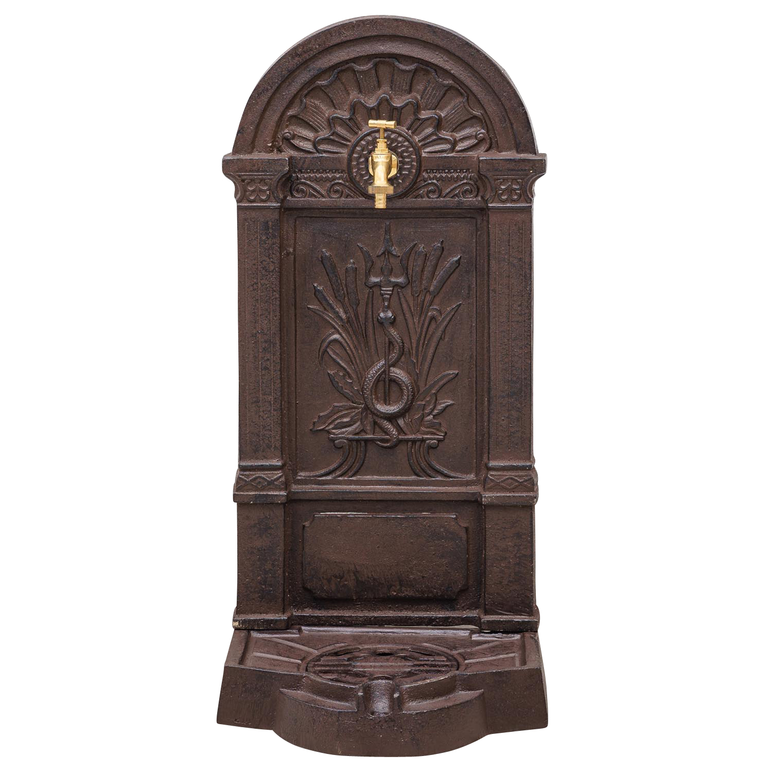 Standbrunnen Waschbecken Brunnen Eisen Wandbrunnen antik Style 83cm braun