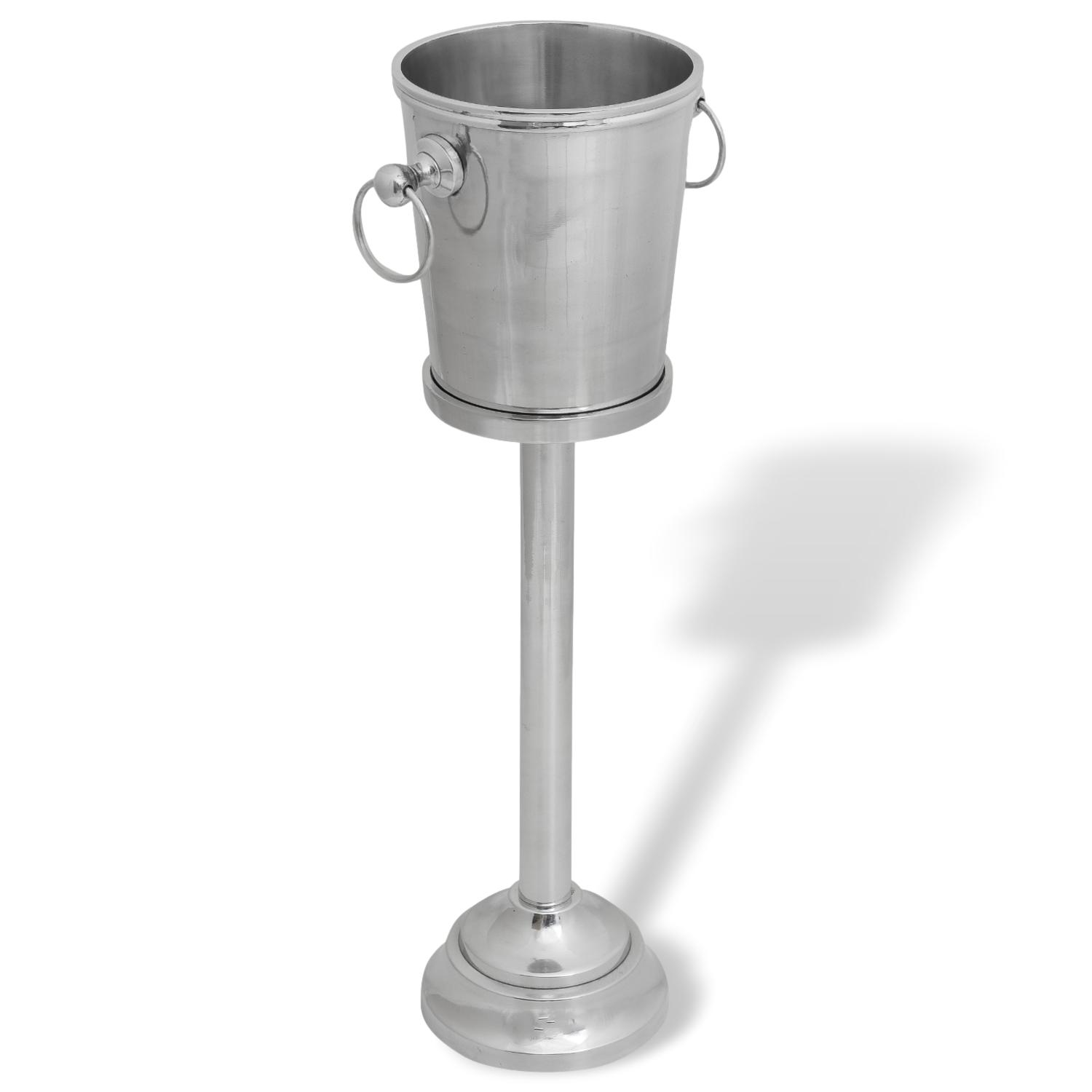 Champagnekoeler met standaard Wijnkoeler Flessenkoeler Champagne emmer aluminium 73cm hoog