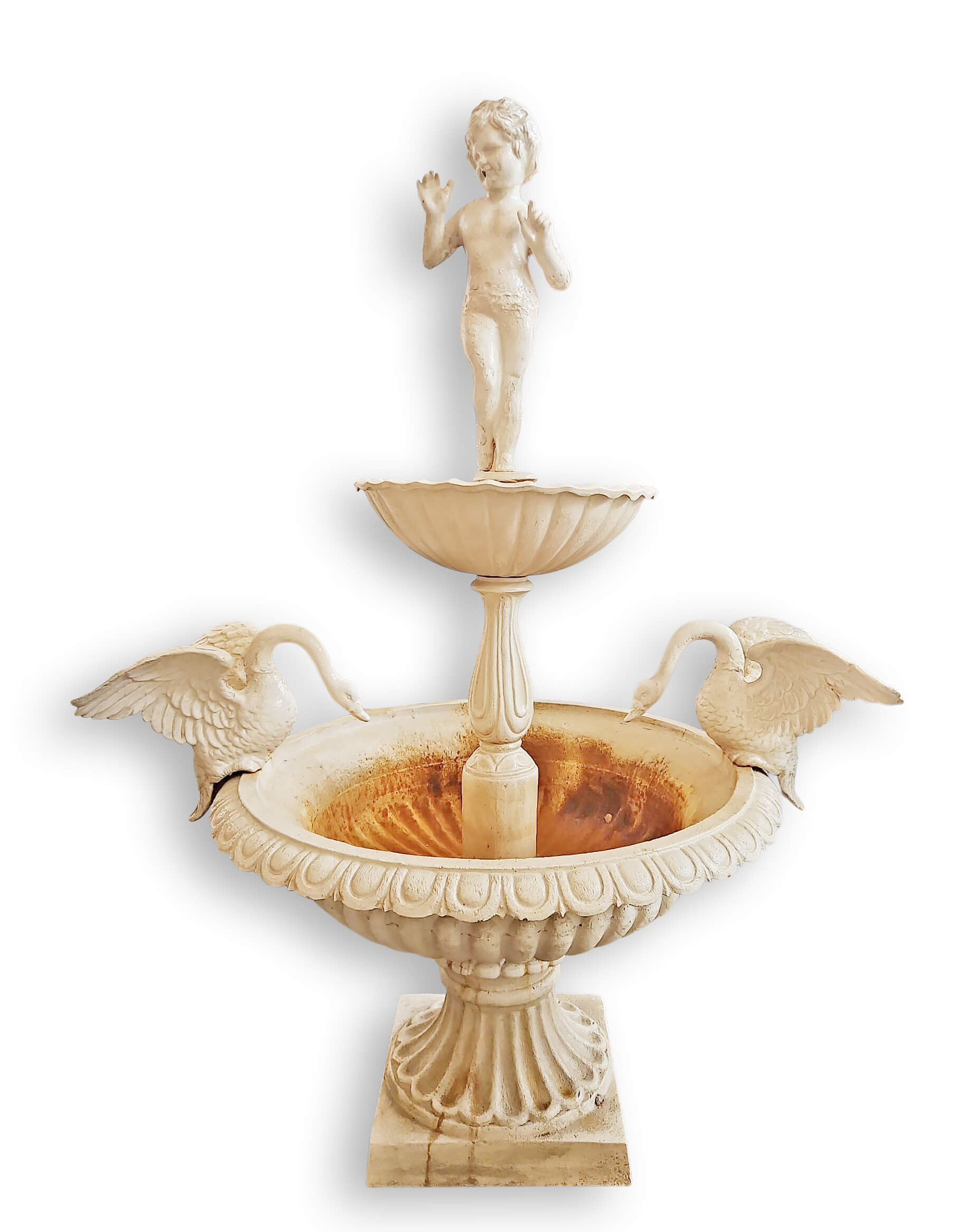 Brunnen, Statuette, Stufenbrunnen, Engel-Dekor, Sitzfigur