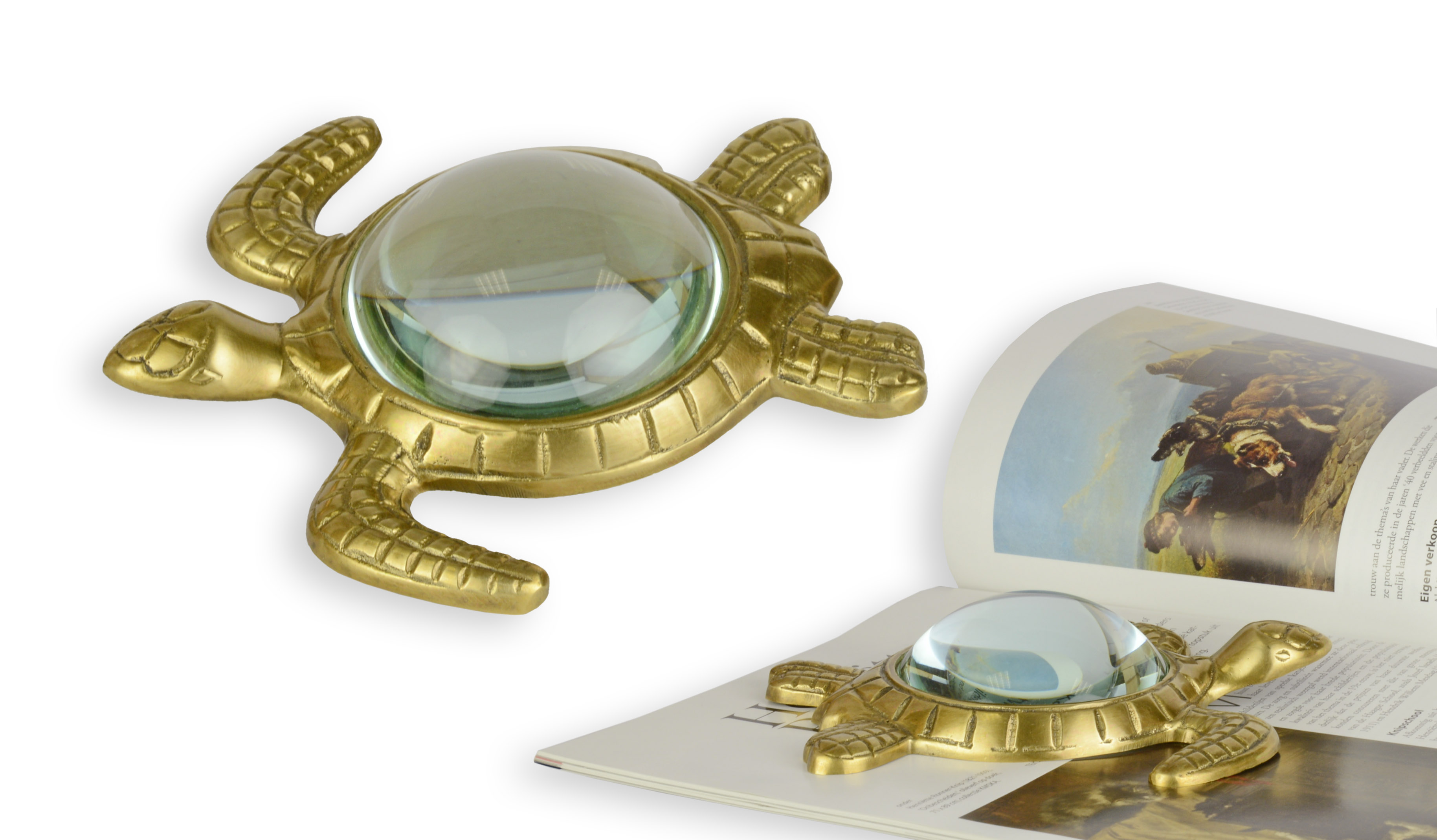 Een handloep in de vorm van een schildpad replica retro ontwerp decoratie