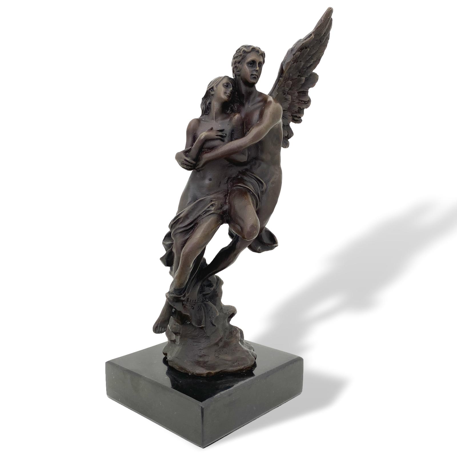 Bronzeskulptur Cupid Psyche nach Henry Godet Antik-Stil Bronze Replik Kopie