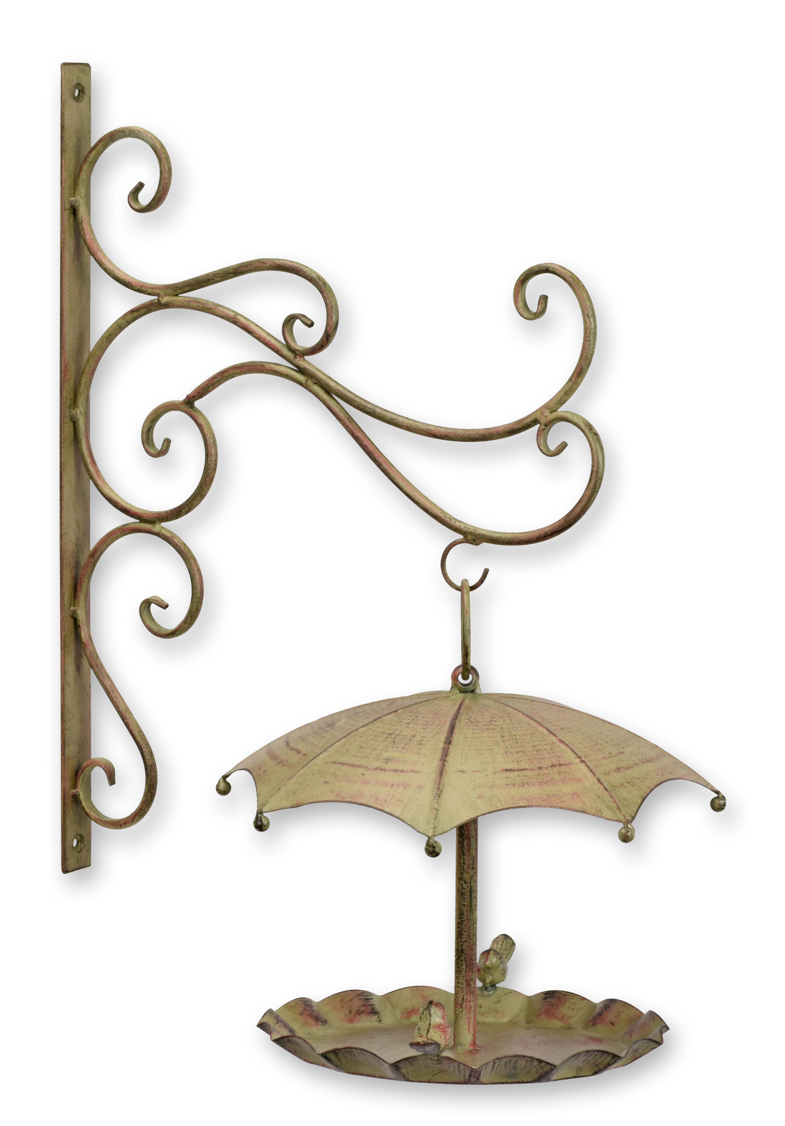 Een aan de muur te bevestigen ijzeren vogelvoederbak replica retro ontwerp decoratie