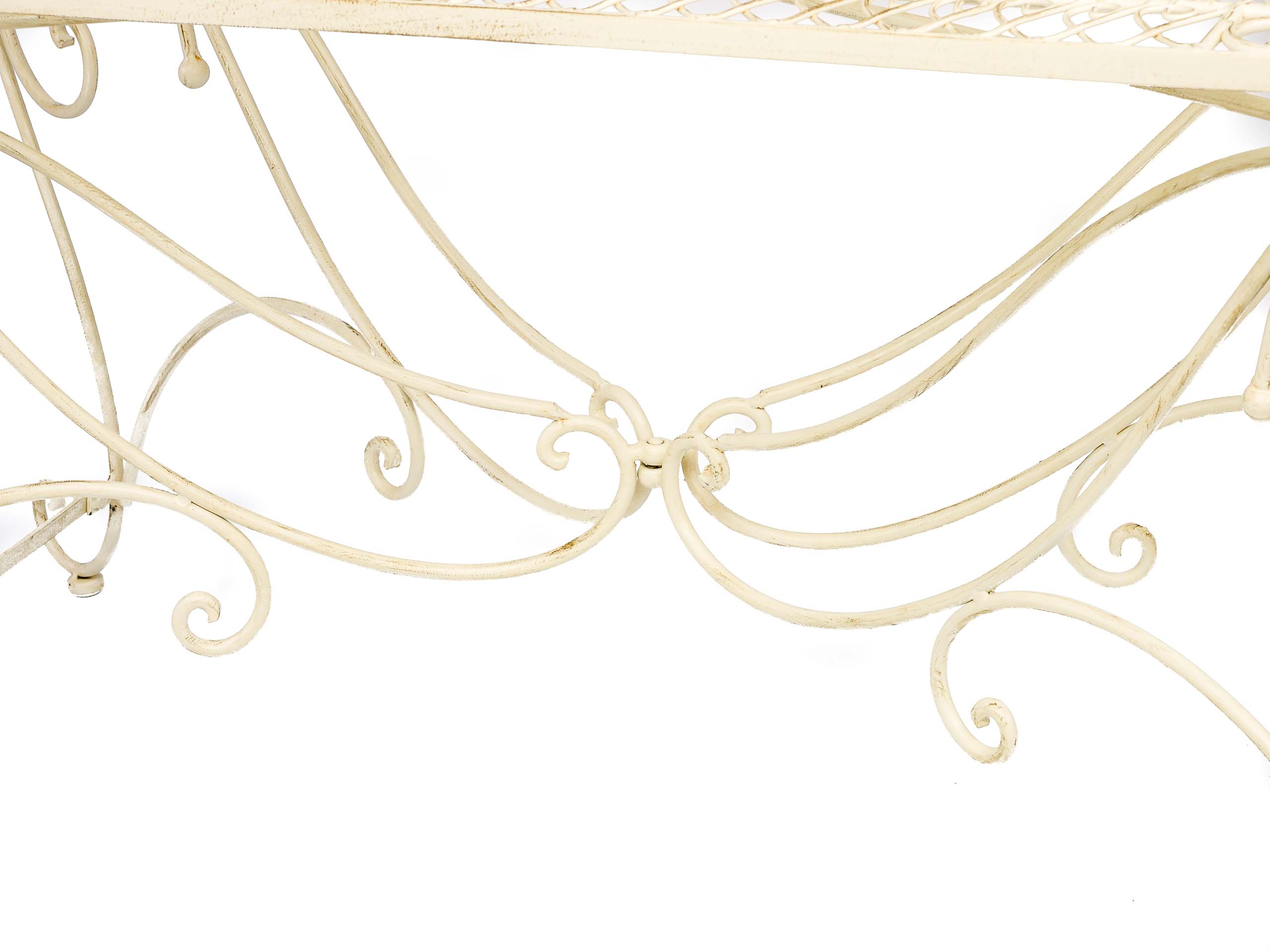 XXL Gartentisch + 4 Stühle Eisen Gartenmöbel antik Stil creme weiß furniture