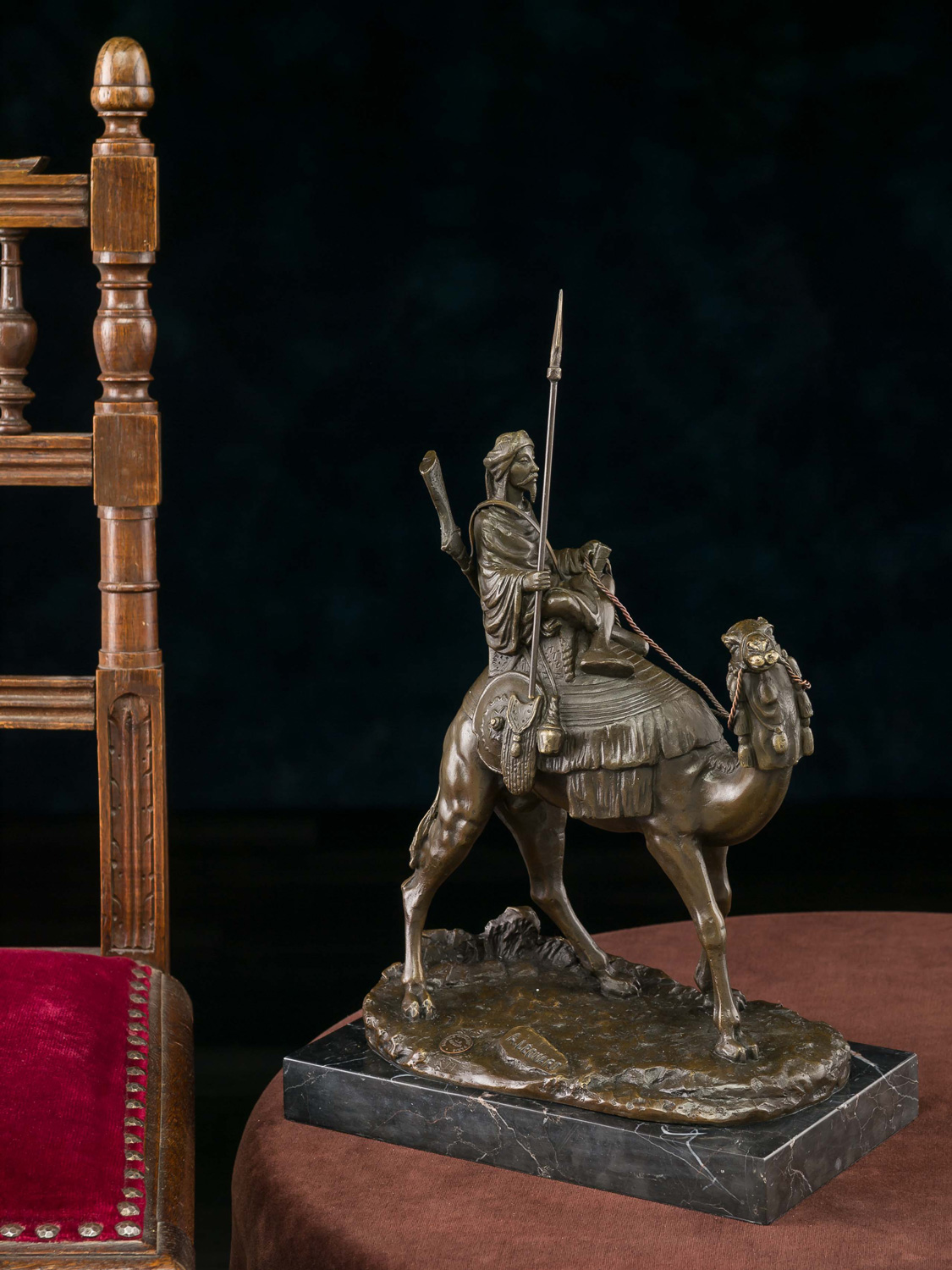 Bronzeskulptur Dromedar Beduine Orient Bronze Figur Kamel sculpture dromedary