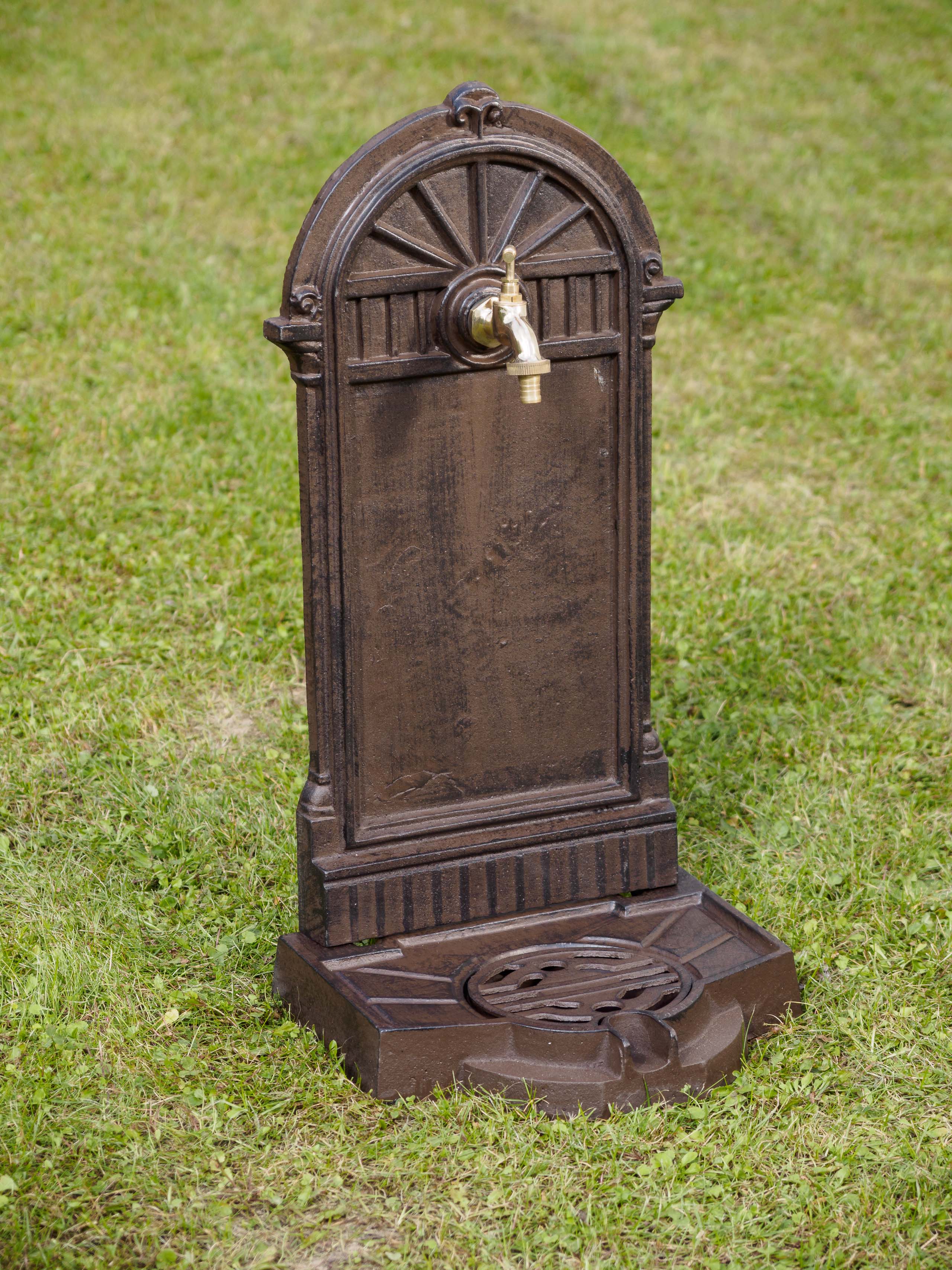 STANDBRUNNEN 64CM 11KG WASCHBECKEN BRUNNEN EISEN BRAUN WANDBRUNNEN ANTIK STYLE