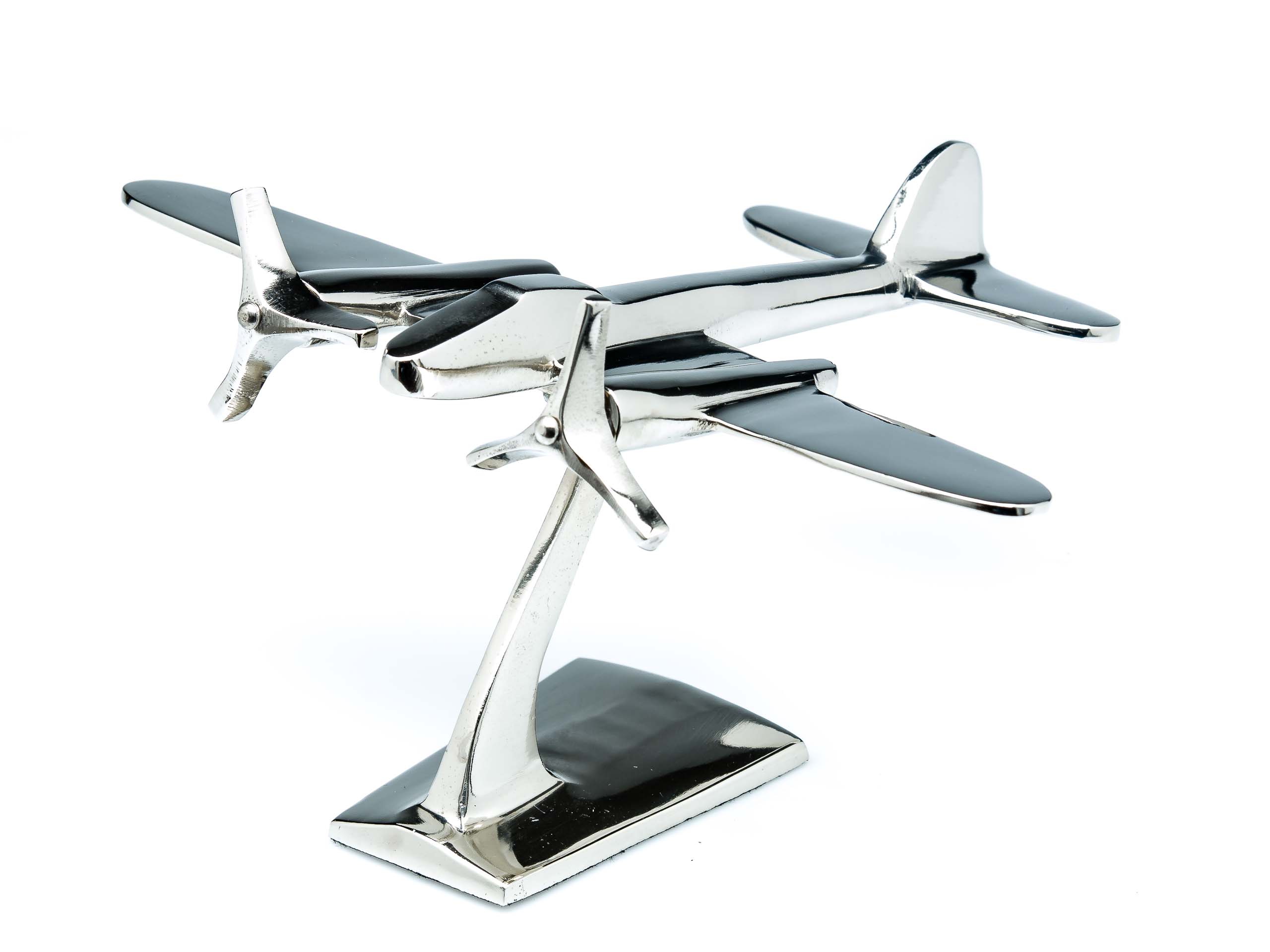 FLUGZEUG MODELL ALUMINIUM FLUGZEUGMODELL SILBER ARTDECO STIL METALL SCHREIBTISCH
