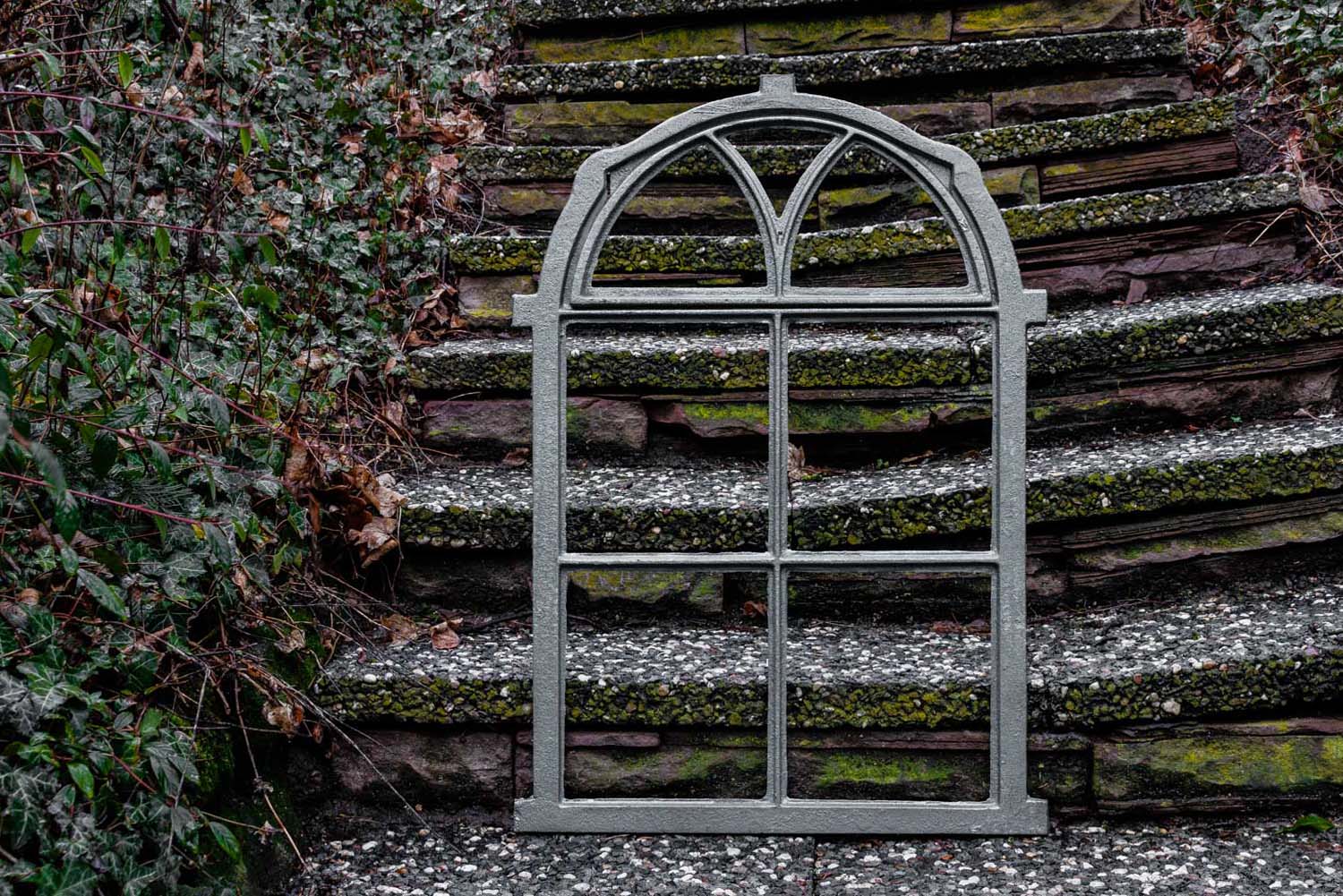 Fenster zum Öffnen grau Klappfenster Stallfenster Eisenfenster Eisen Antik-Stil