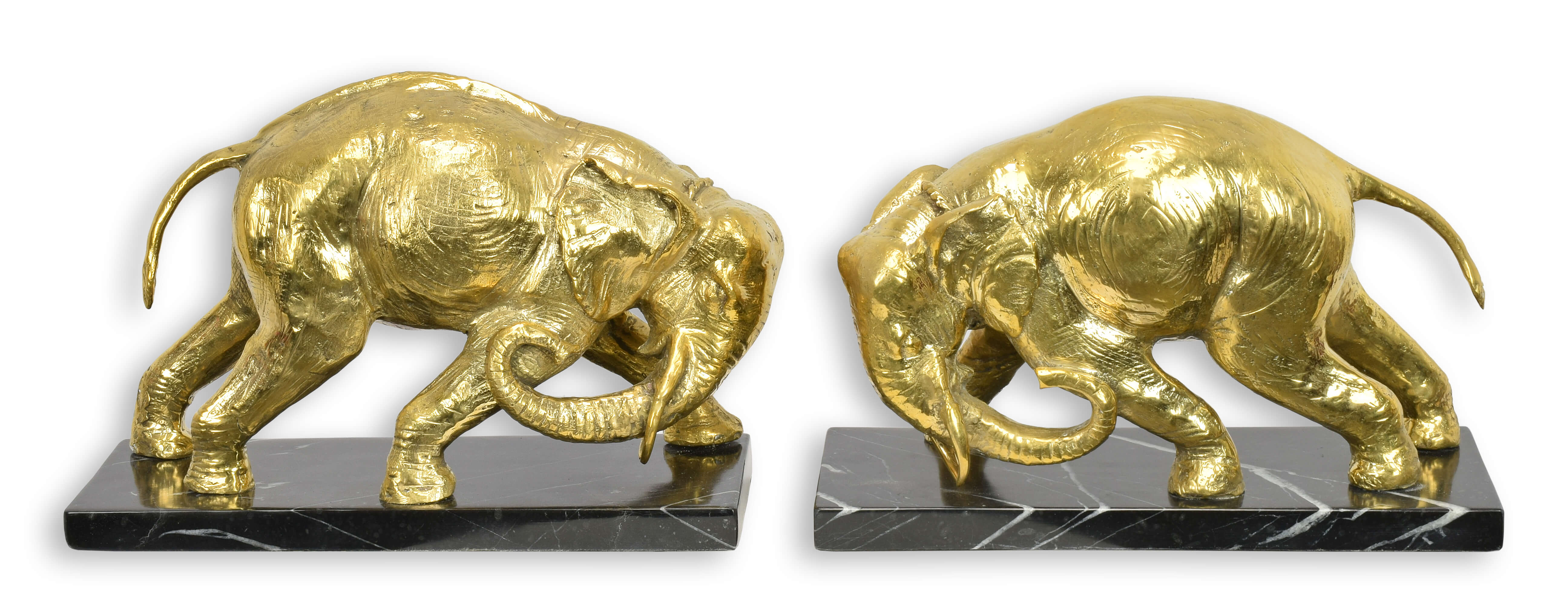 Een paar bronzen olifanten boekensteunen replica retro ontwerp decoratie