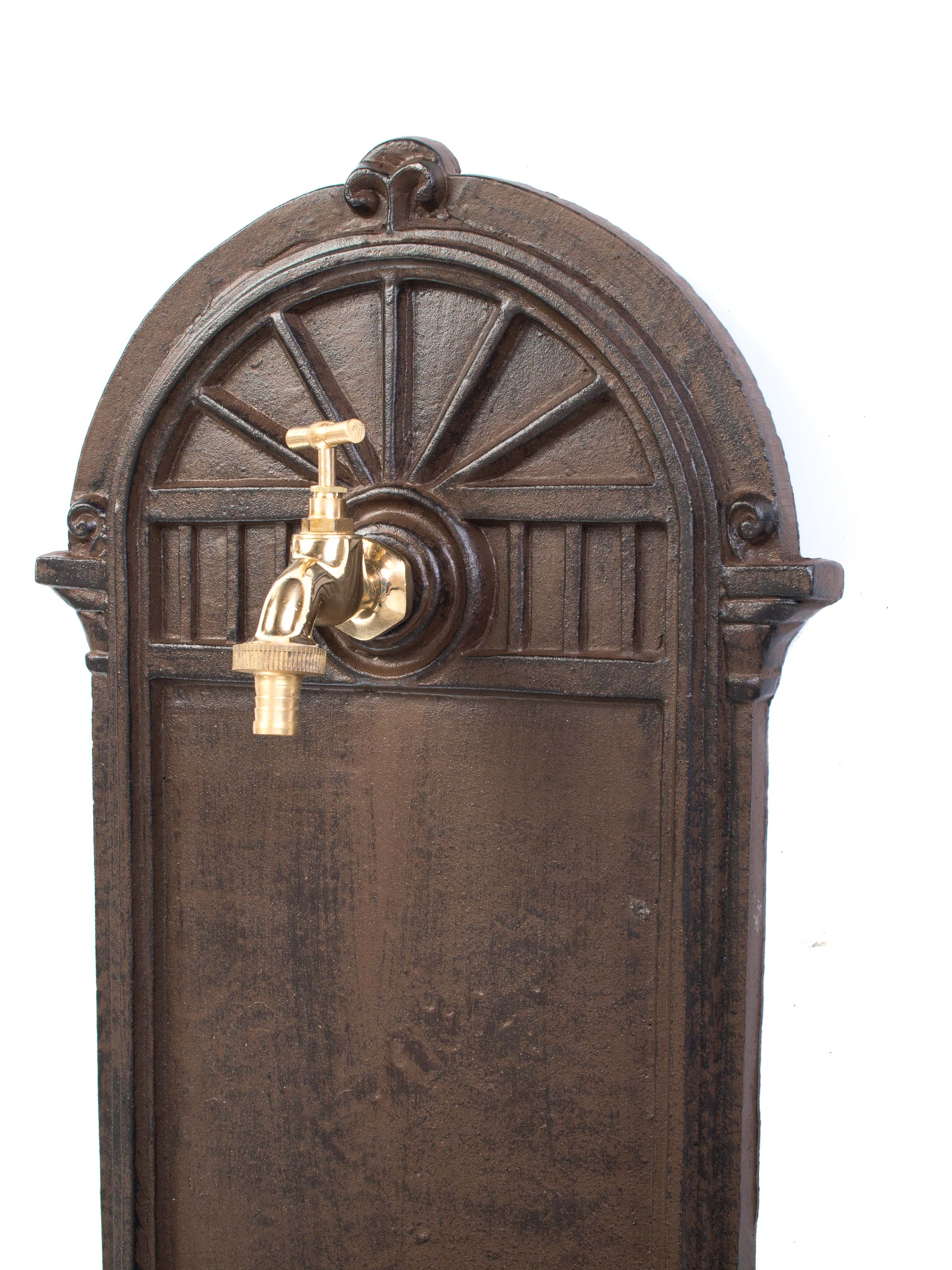 STANDBRUNNEN 64CM 11KG WASCHBECKEN BRUNNEN EISEN BRAUN WANDBRUNNEN ANTIK STYLE