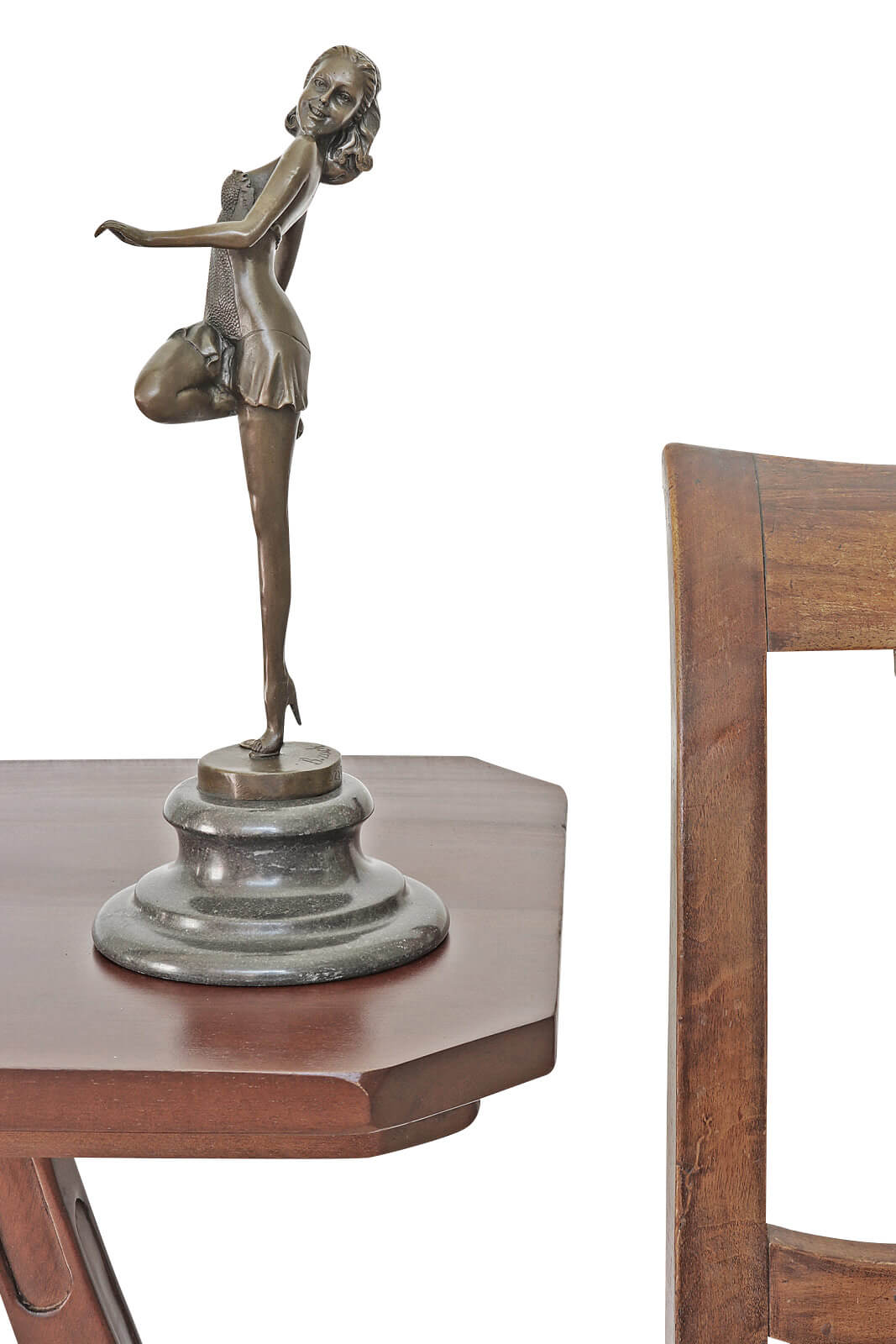 Bronzeskulptur Tänzerin Frau im Antik-Stil Bronze Figur Statue 29cm