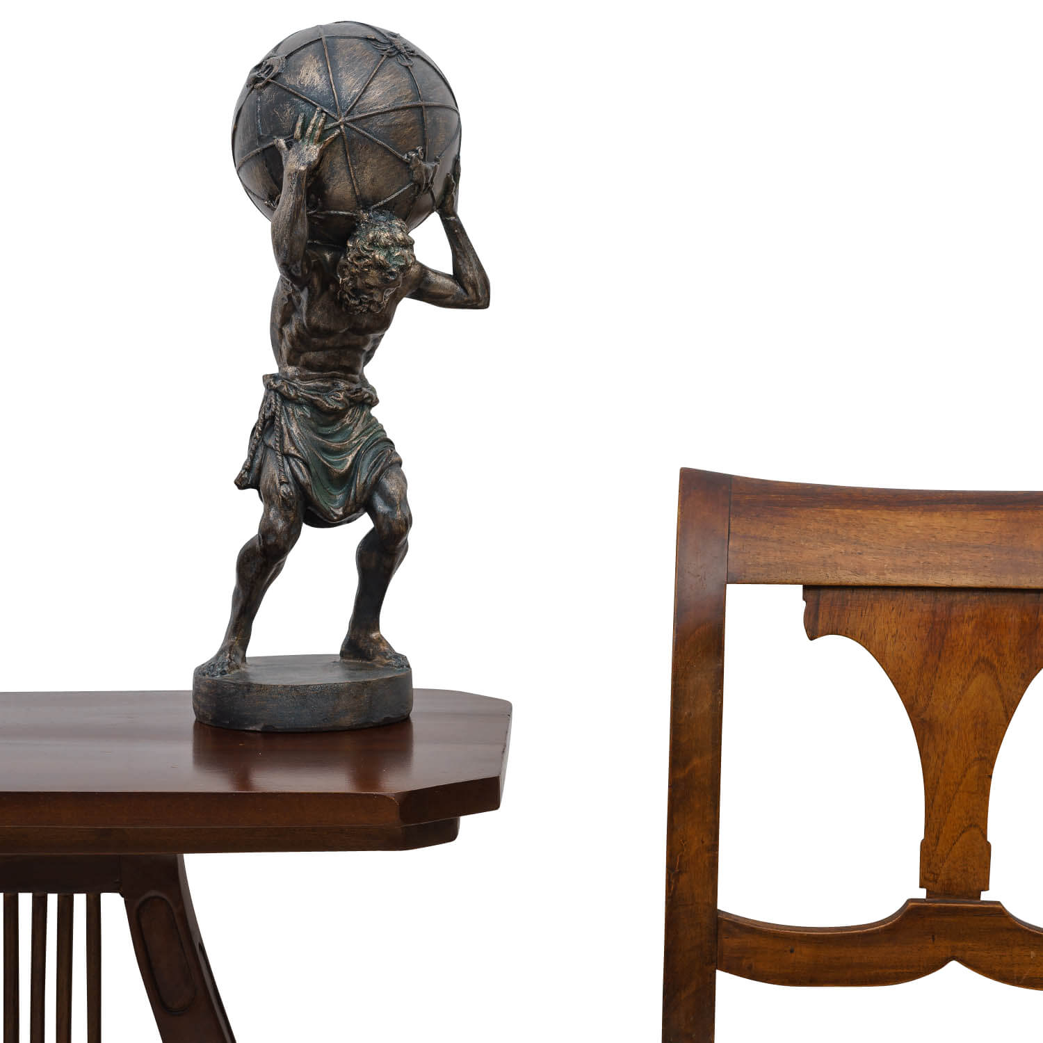 Atlas Träger der Weltkugel Titan Skulptur Figur Statue Antik-Stil 42cm