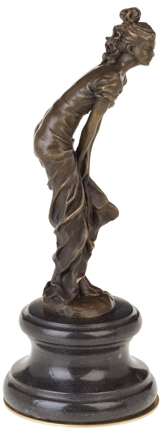 Bronzeskulptur im Antik-Stil Frau Kleid Bronze Figur Statue - 25cm
