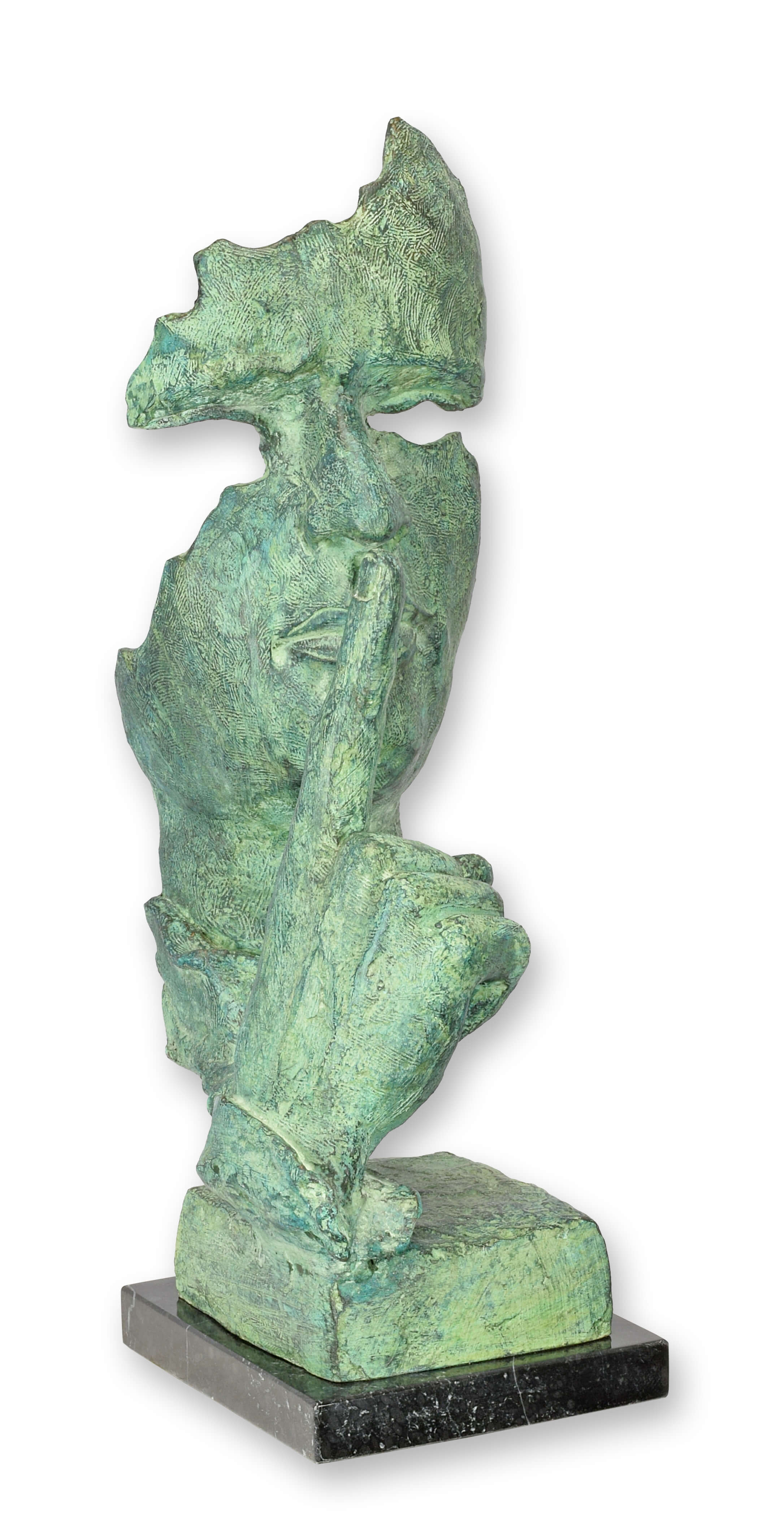 skulptur, grün, stein, kunstobjekt, basisplatte
