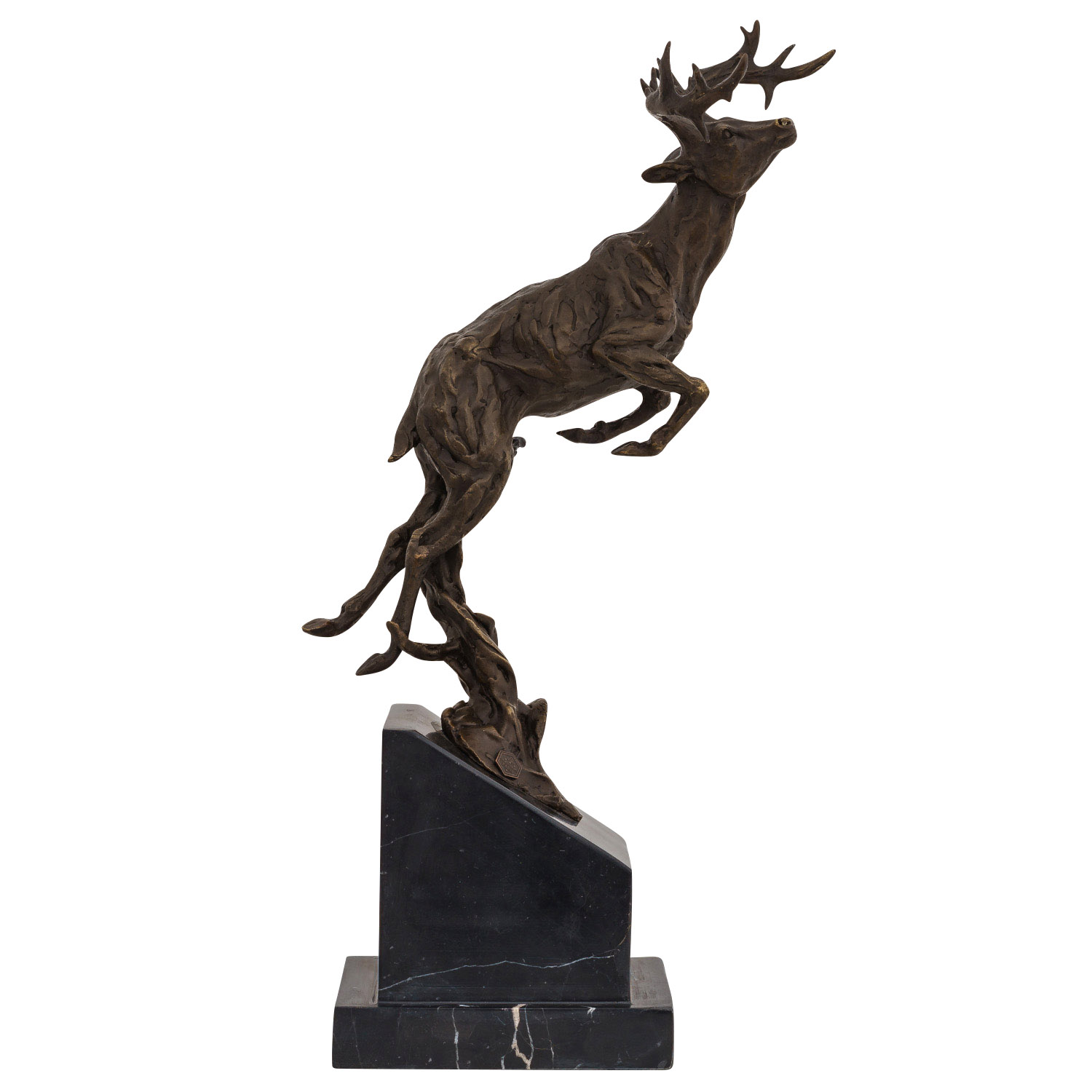 Bronzeskulptur Bronze Hirsch Reh Figur Bronzefigur Statue Skulptur Antik-Stil