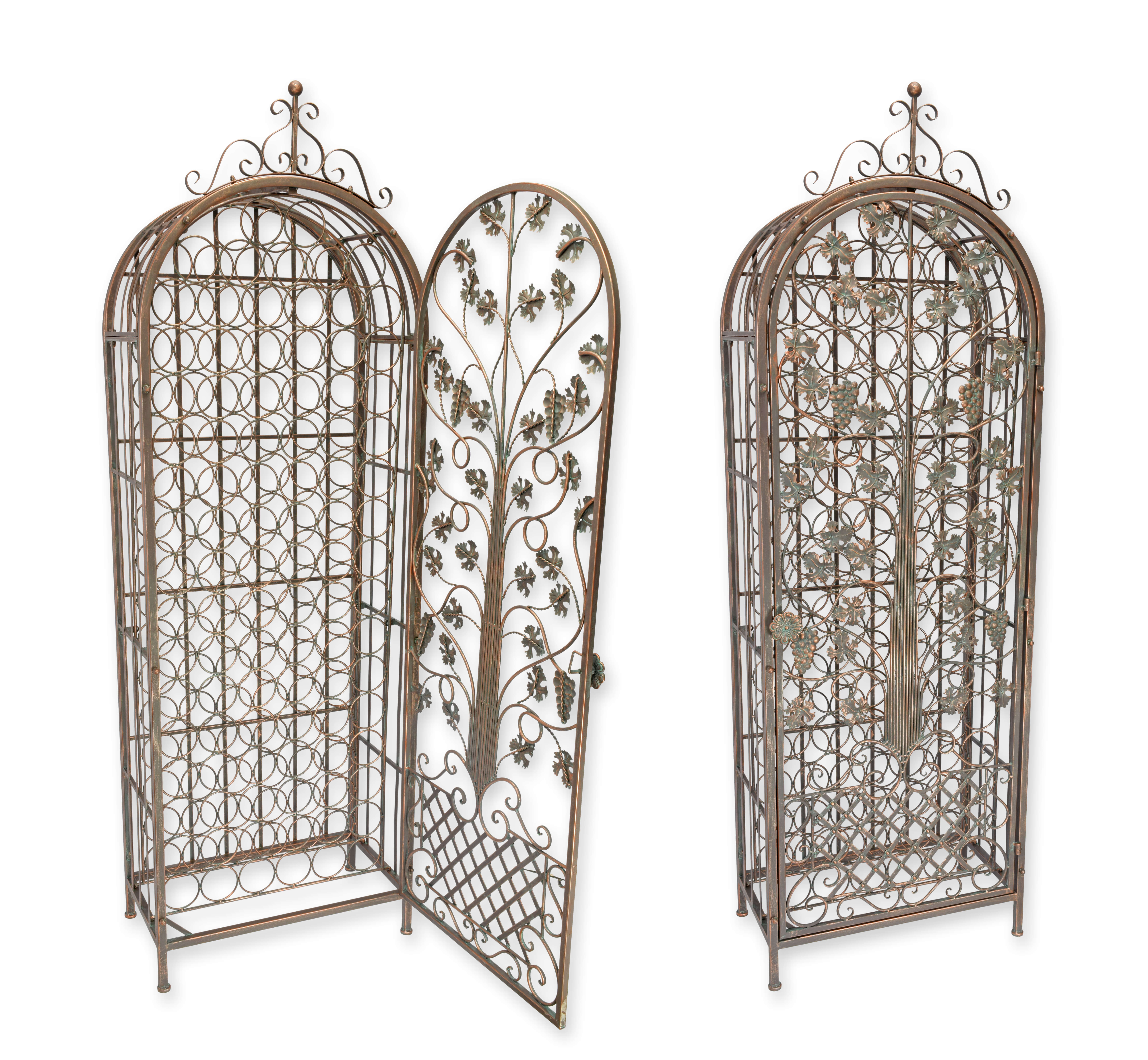 Garderobe, Schmiedeeisen, Blumenmotive, Gittertür, Rosenwerk