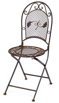 Gartenstuhl, Metallstuhl, Stahlrahmen, Sitzfläche Gitter, Rattan- oder Netzdekor