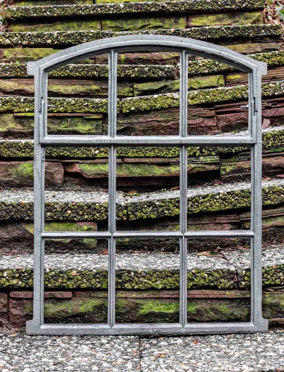 Fenster zum Öffnen grau Stallfenster Eisenfenster Eisen 71cm Antik-Stil (b2)