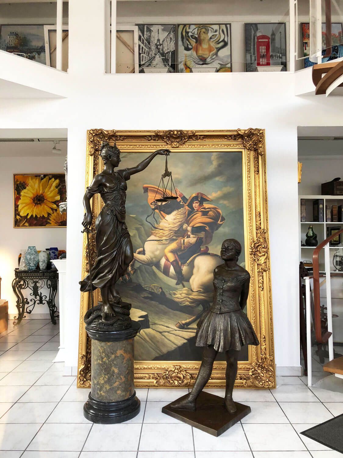 Bronzeskulptur Justitia 190cm nach Mayer Bronze Figur Skulptur Antik-Stil Replik