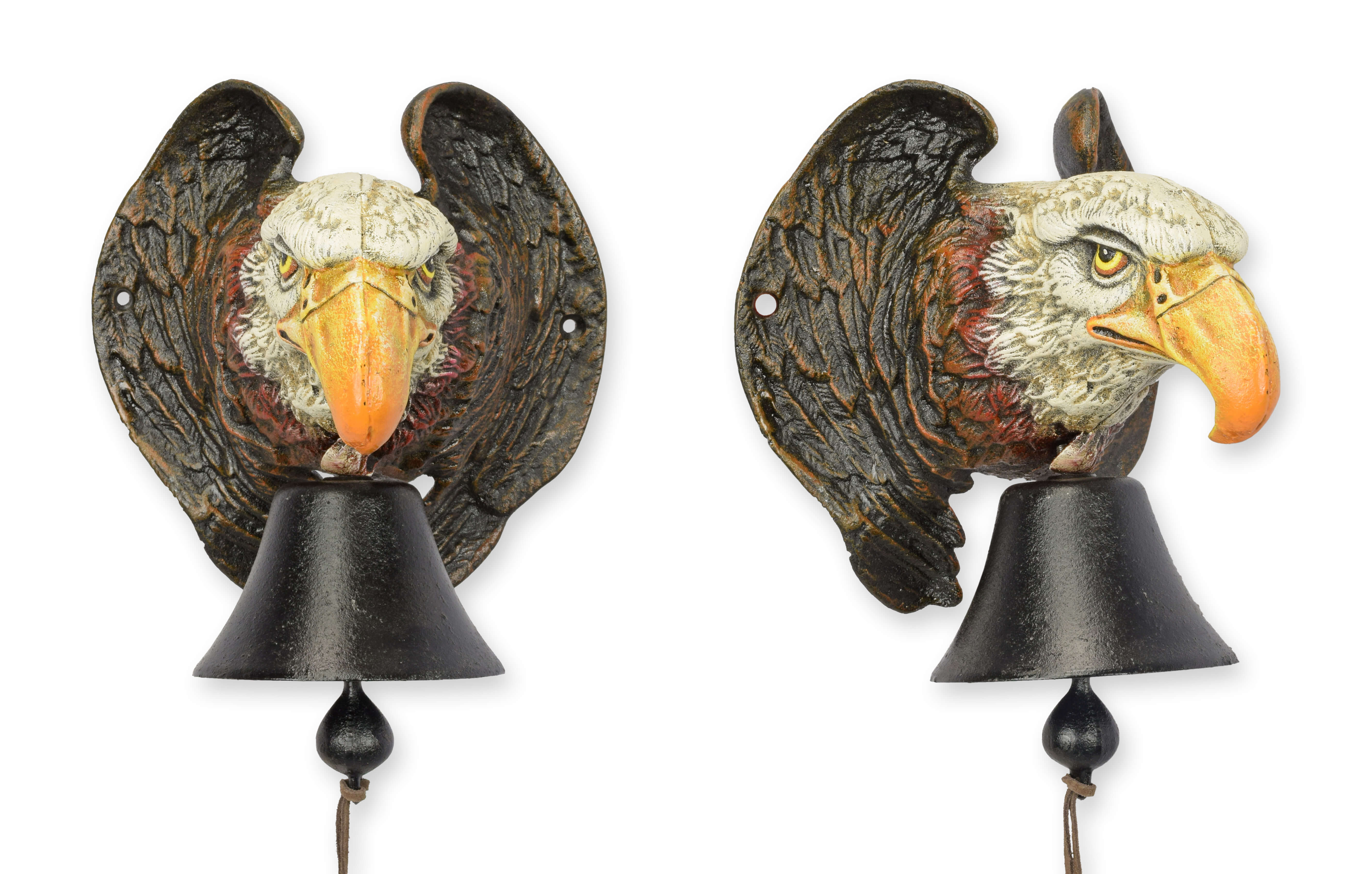 Wandornament, Adlerkopf, Vogelfigur, Metallschnitzerei, Wandbefestigung