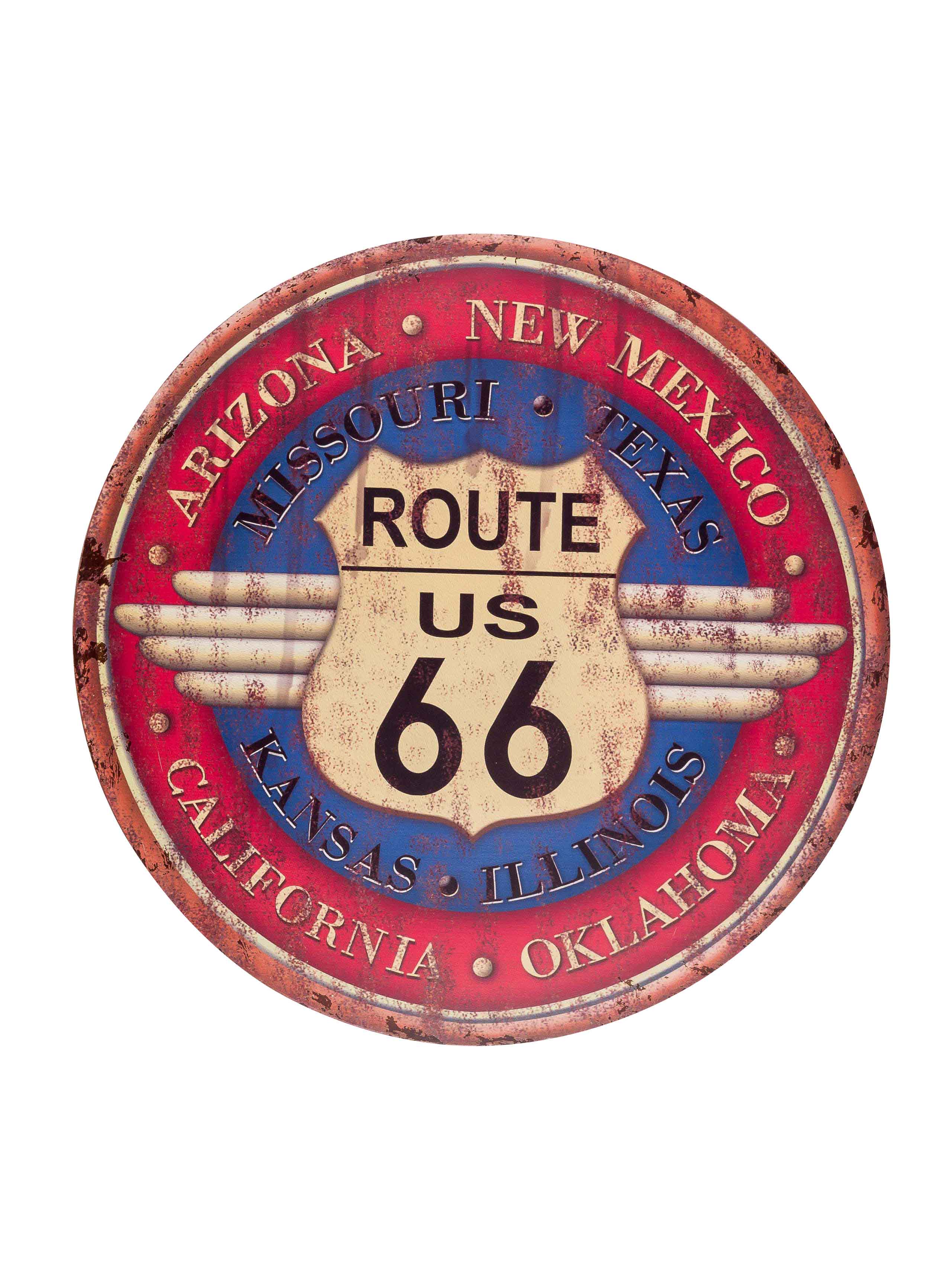 Metalen wandbord Route 66 magneetbord Arizona Amerika USA 60cm nostalgie