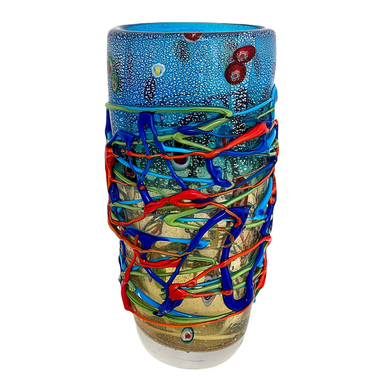 Glasvase Vase Glas im Murano Antik Stil 33cm
