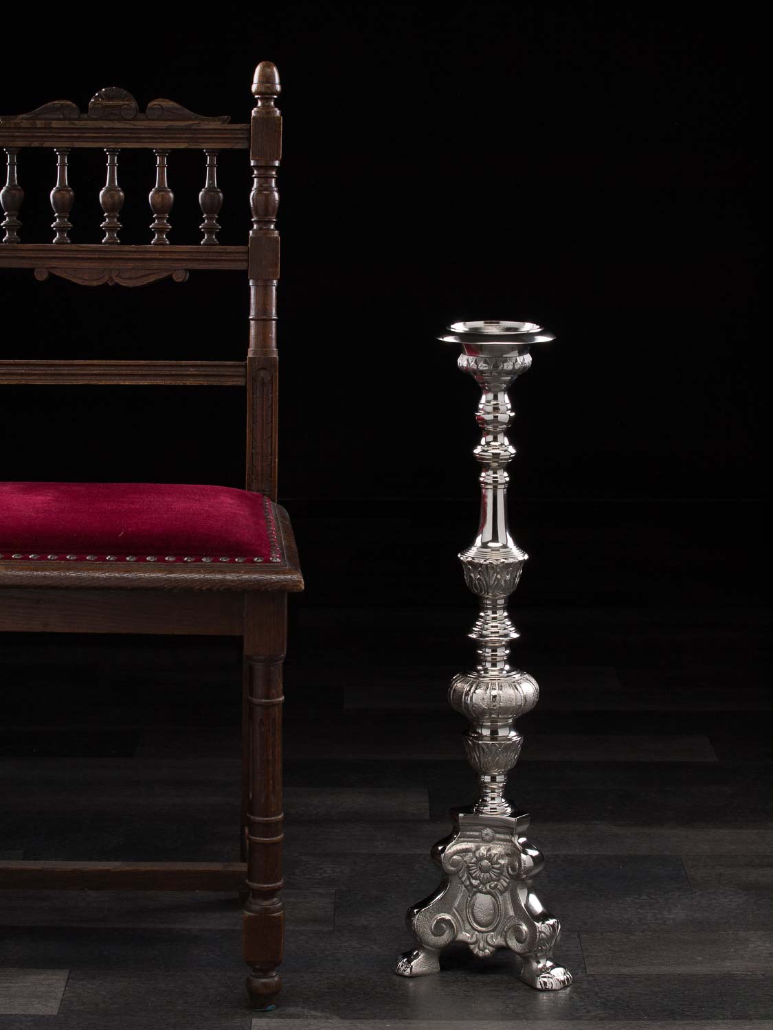 Kerzenleuchter 65cm Altarleuchter Kerzenständer Standleuchter Alu