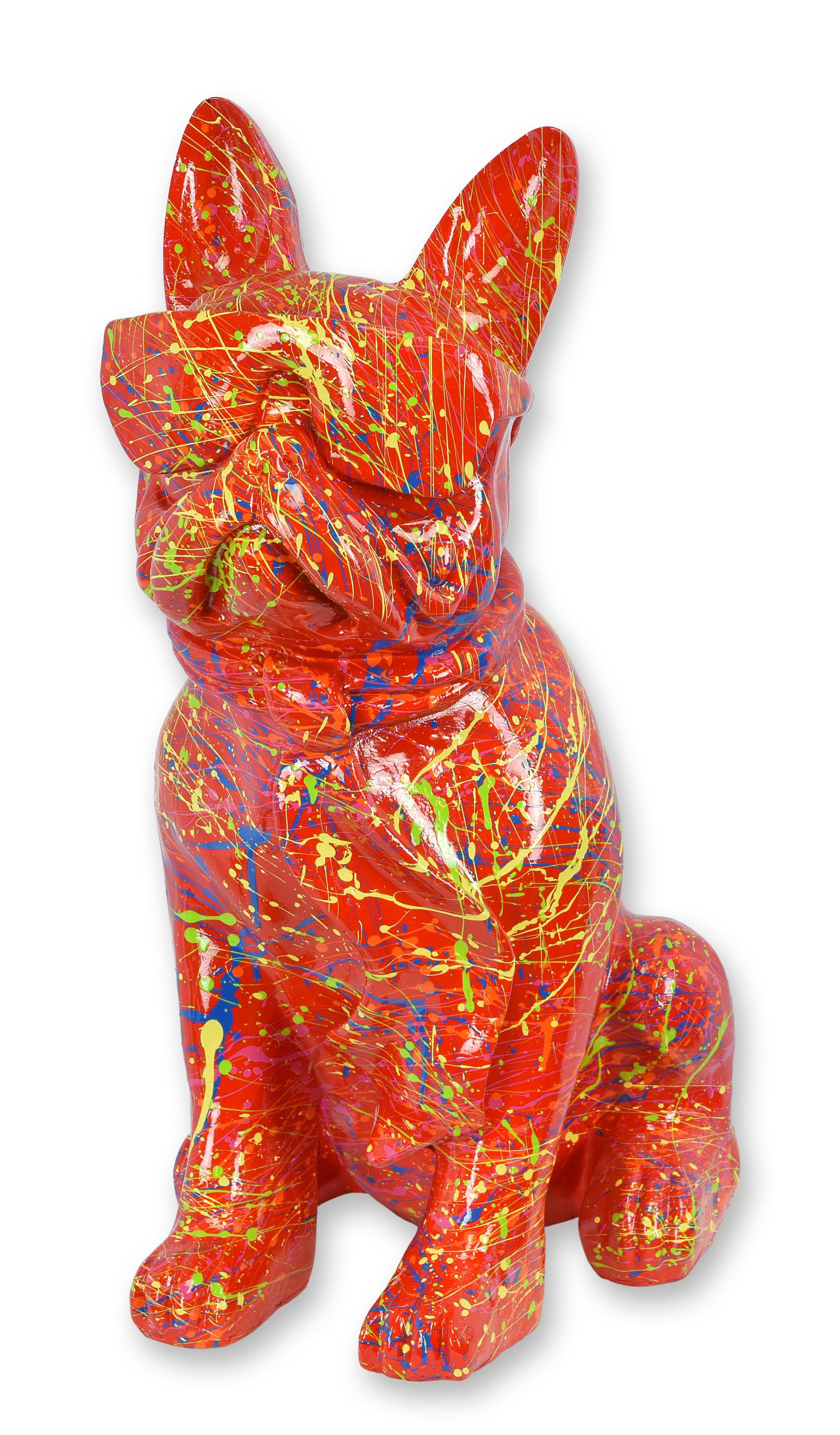 Een harsen bulldog met zonnebril en stropdas - rode spat replica retro ontwerp decoratie