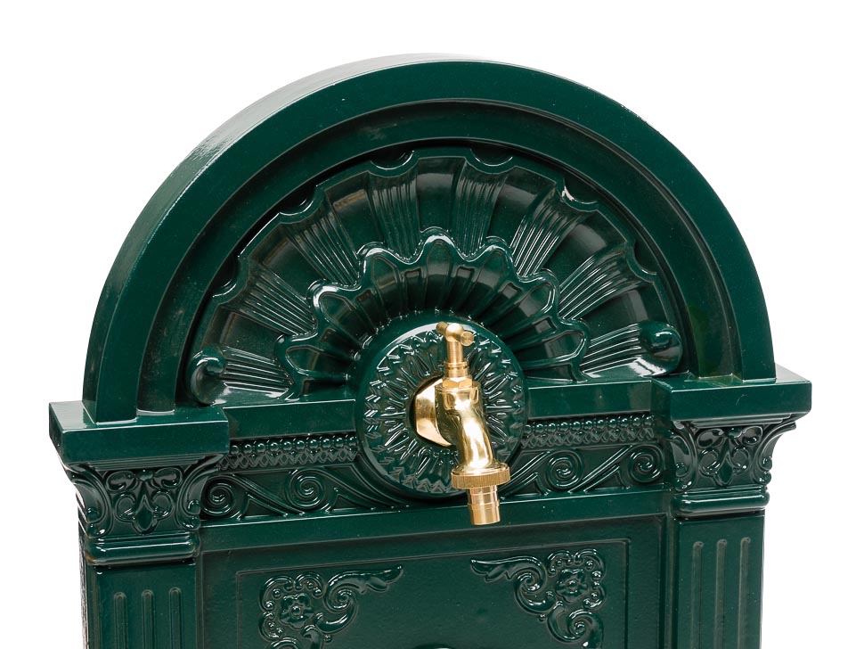 Standbrunnen 83cm Waschbecken Alu Brunnen Waschplatz Wandbrunnen antik Stil grün