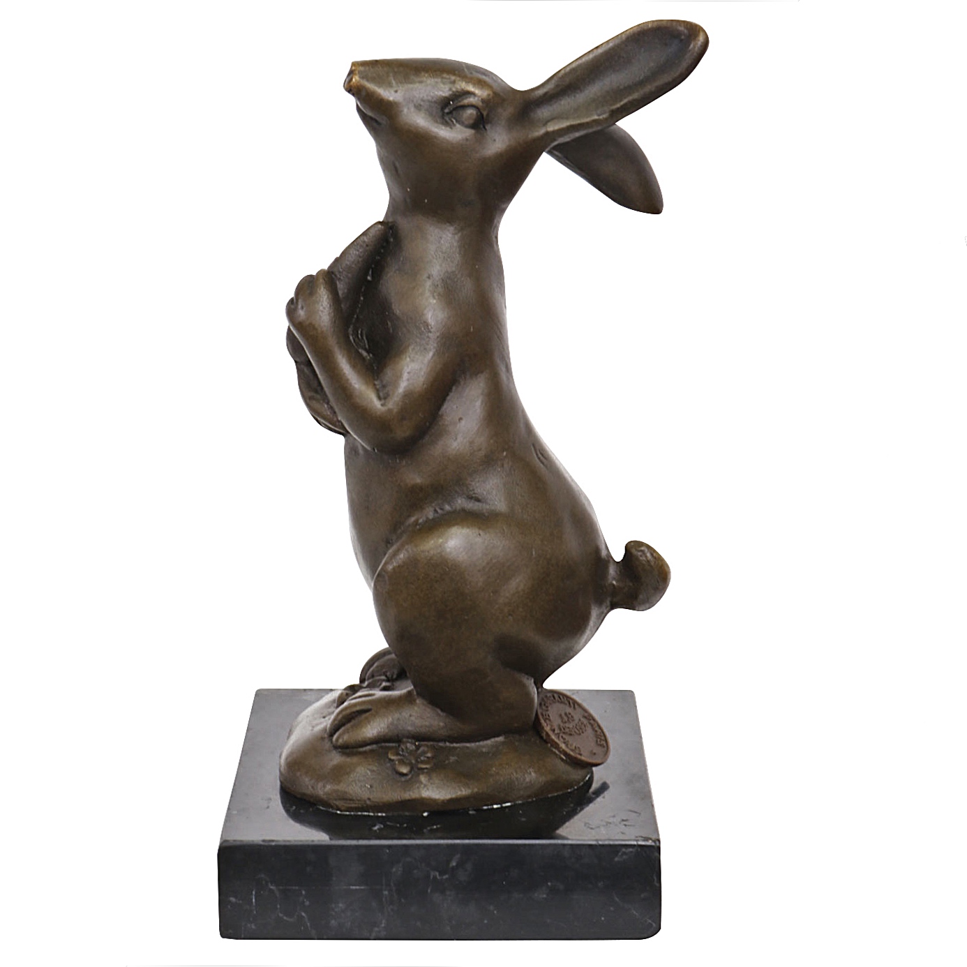 Bronzeskulptur Hase im Antik-Stil 14cm Bronze Figur Statue