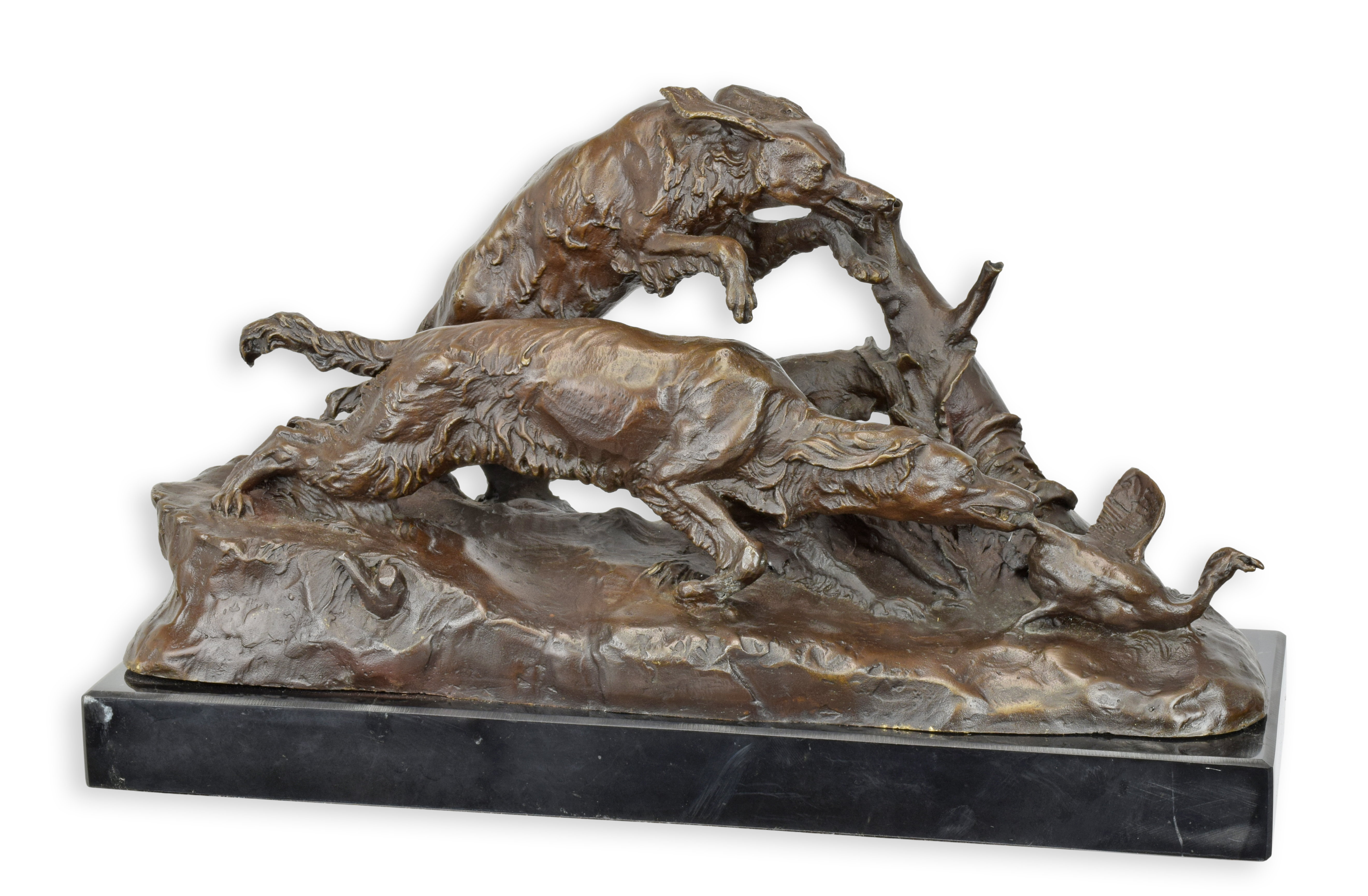 Een bronzen beeld van een eendenjacht replica retro ontwerp decoratie