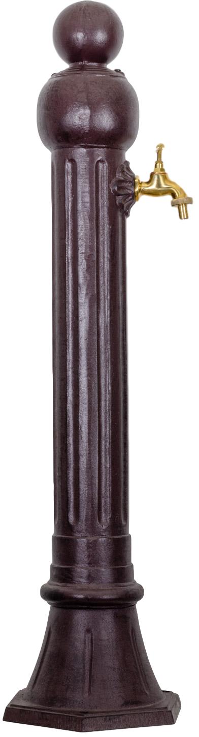 Standbrunnen 97cm Alu braun Brunnen Waschbecken Zapfsäule Antik-Stil