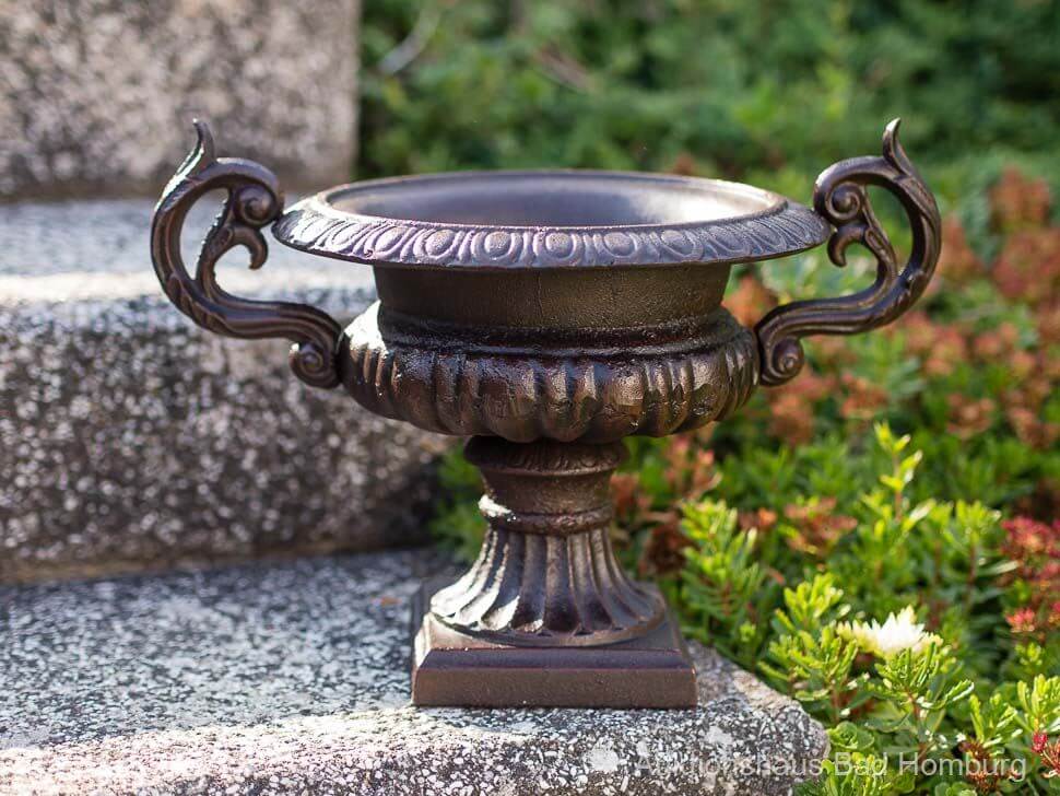 Nostalgie Amphore Pflanzkübel Blumentopf Blumenkübel Gusseisen antik Stil braun