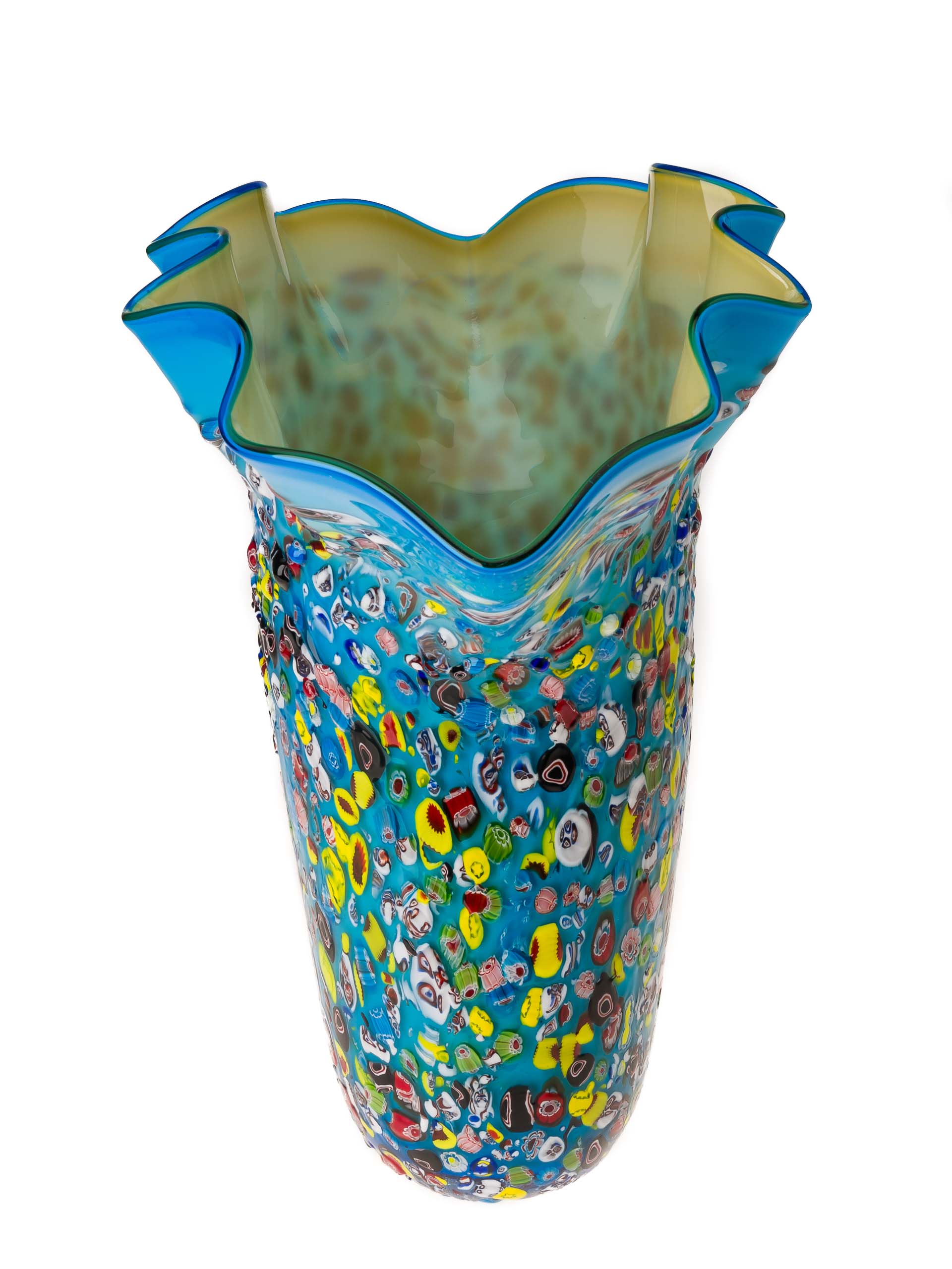 Glasvase Glas Vase im Italien Murano antik Stil 42cm schwere Tischvase glass