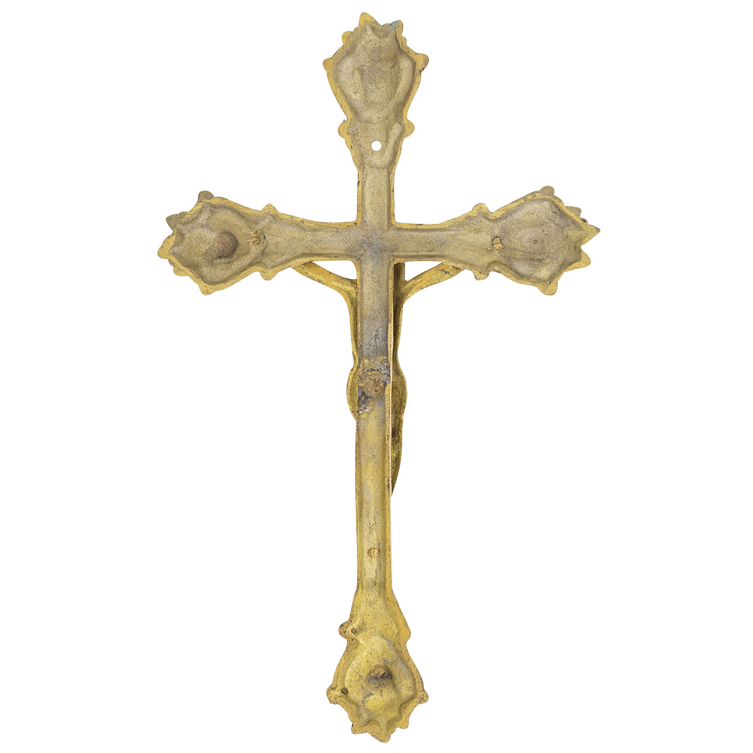 Kreuz Kruzifix Altarkreuz Kirche Wandkreuz Messing Antik-Stil 32cm