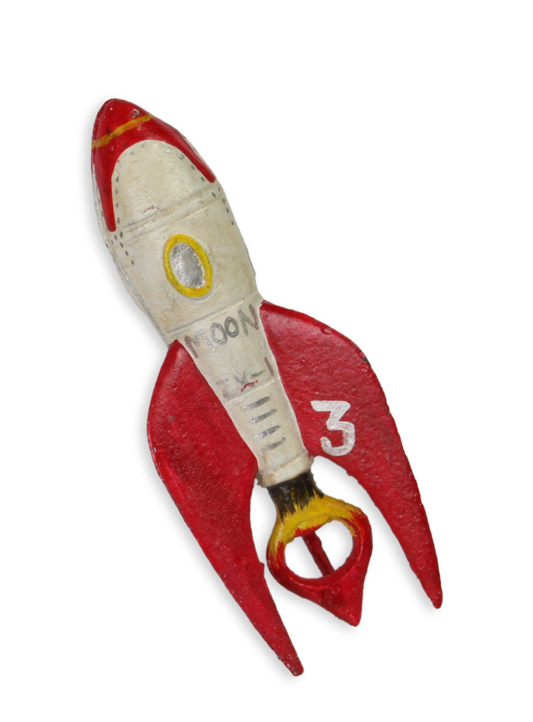 Een gietijzeren raket-flesopener replica retro ontwerp decoratie