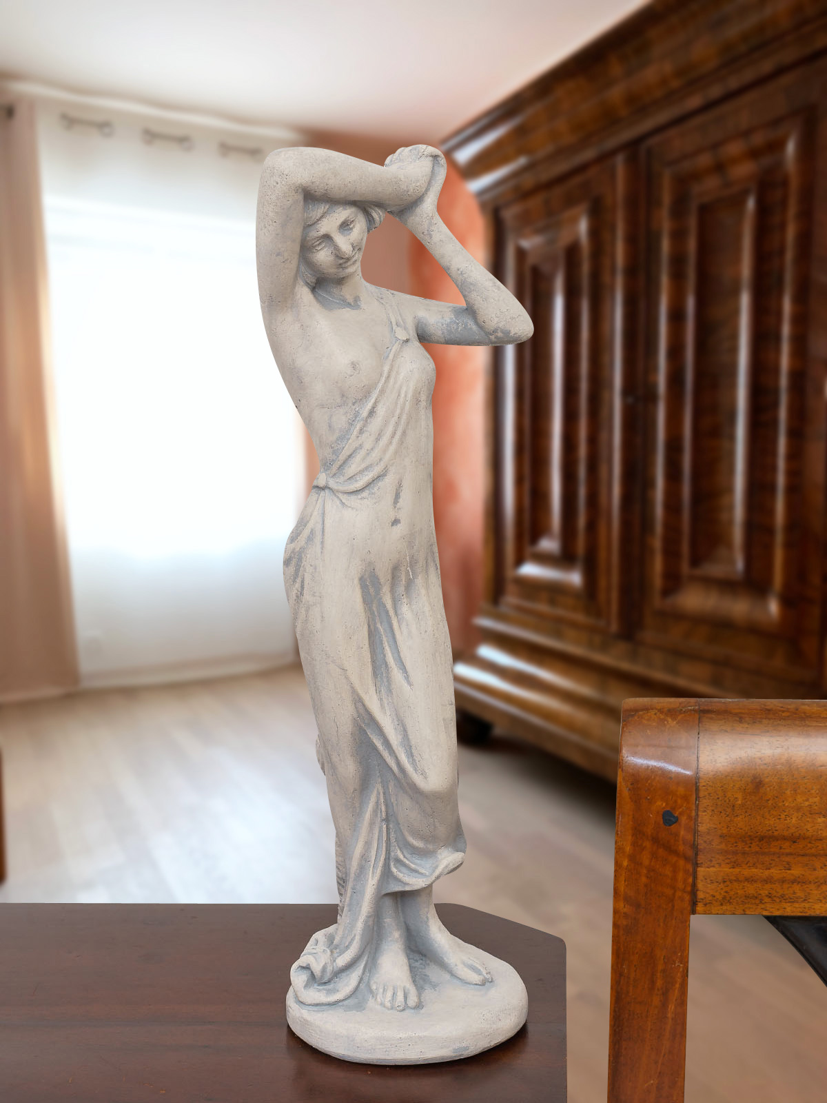 Skulptur Frau Erotika Figur Statue massiver Kunststein Art-Deco-Stil Dekoration